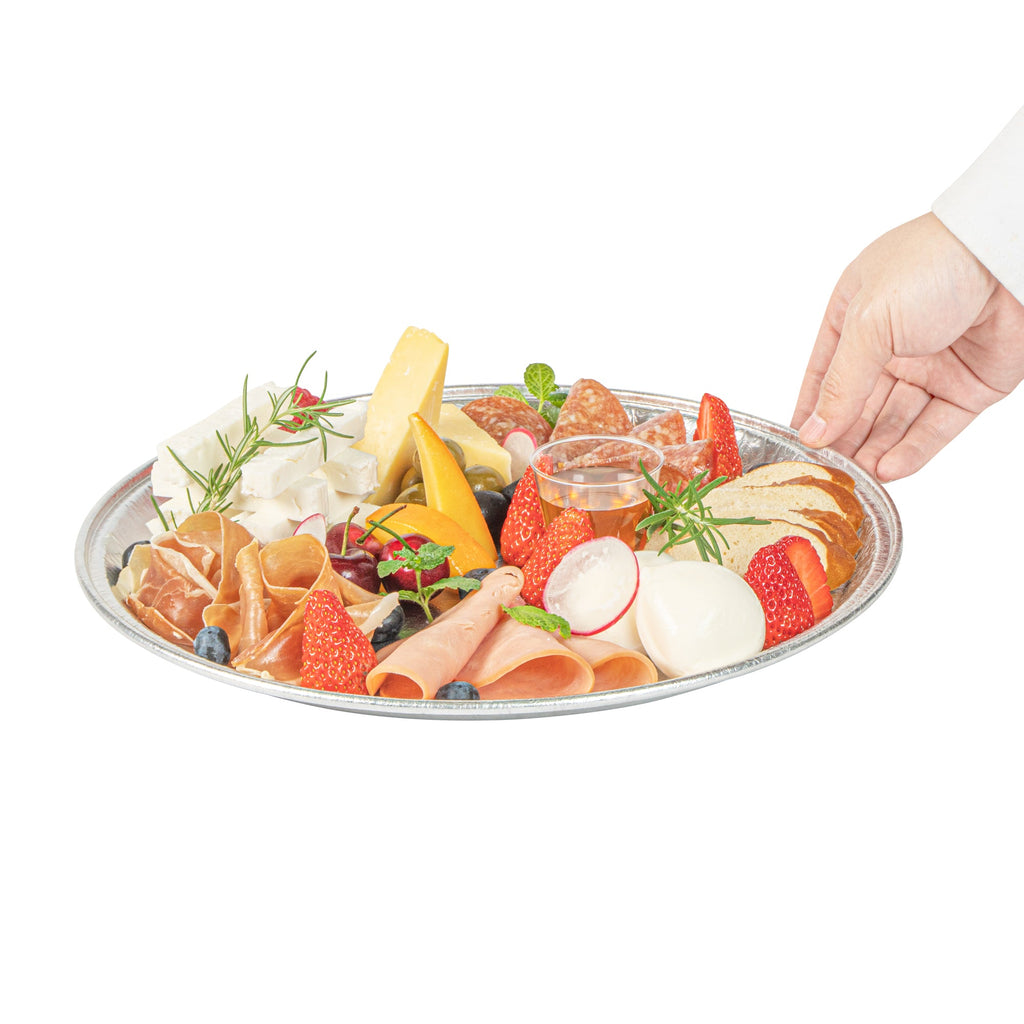 Foil Lux Round Aluminum Catering Tray - 12" - 50 count box
