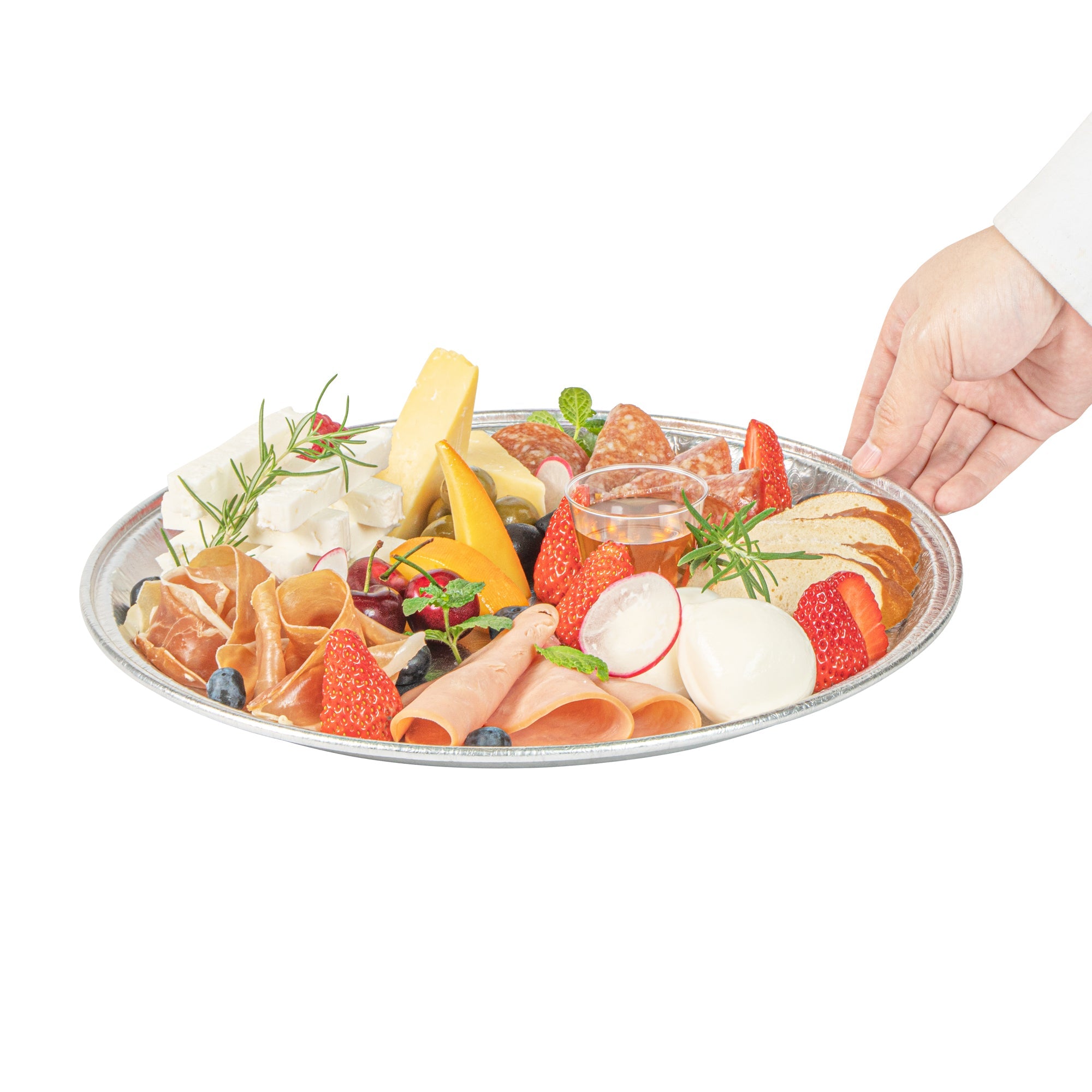 Foil Lux Round Aluminum Catering Tray - 12" - 50 count box