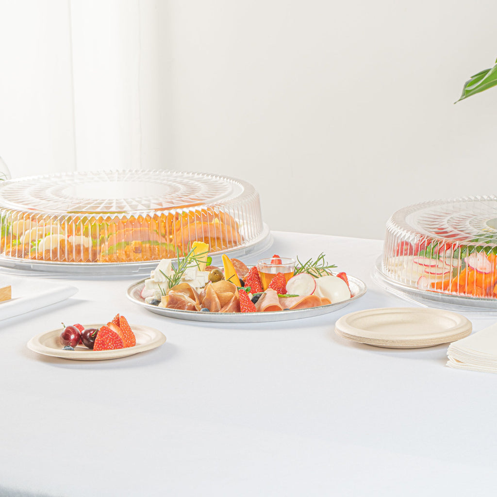 Foil Lux Round Aluminum Catering Tray - 12" - 50 count box