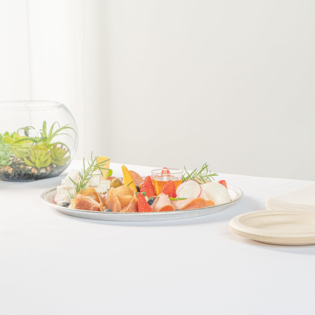 Foil Lux Round Aluminum Catering Tray - 12" - 50 count box