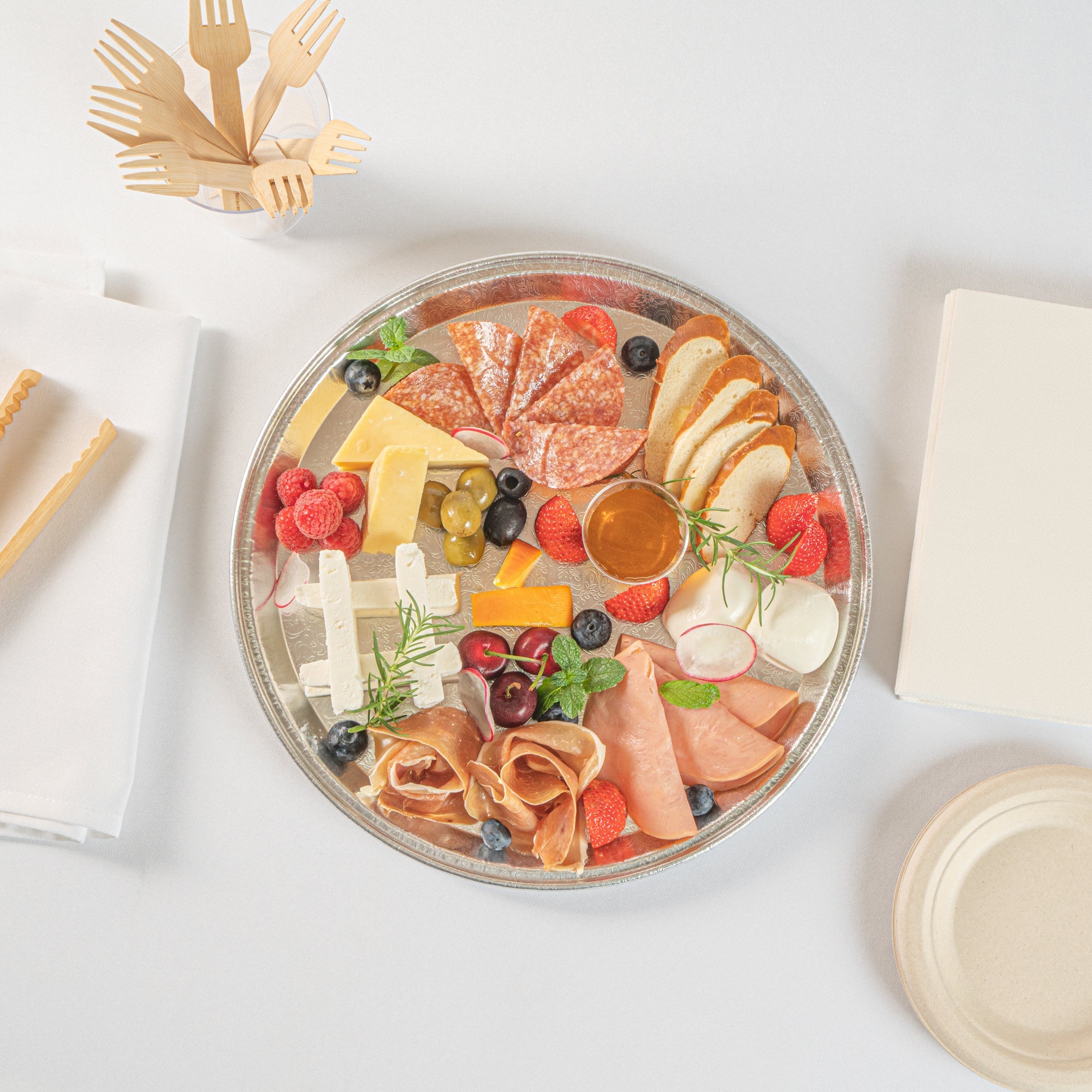 Foil Lux Round Aluminum Catering Tray - 12" - 50 count box