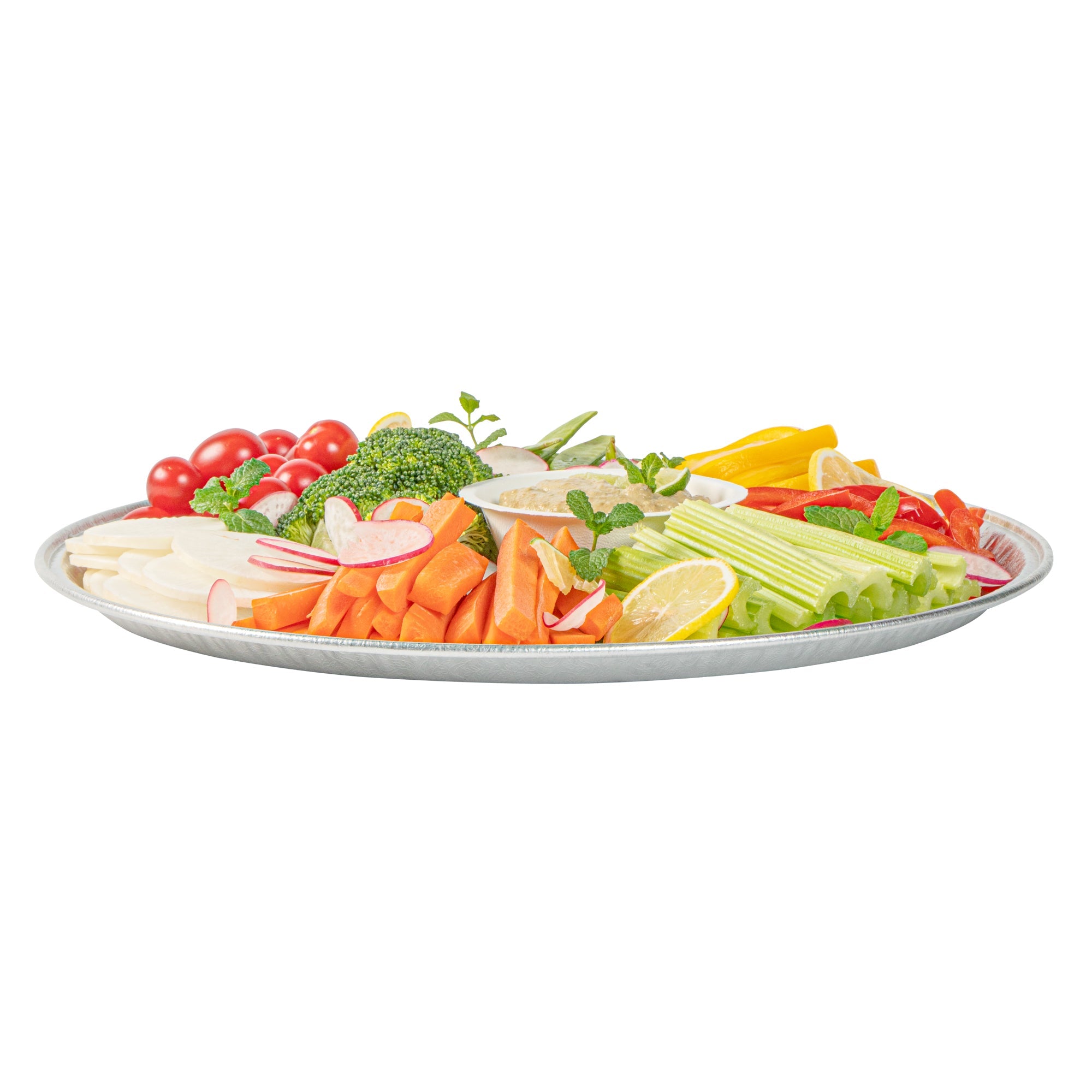 Foil Lux Round Aluminum Catering Tray - 16" - 10 count box
