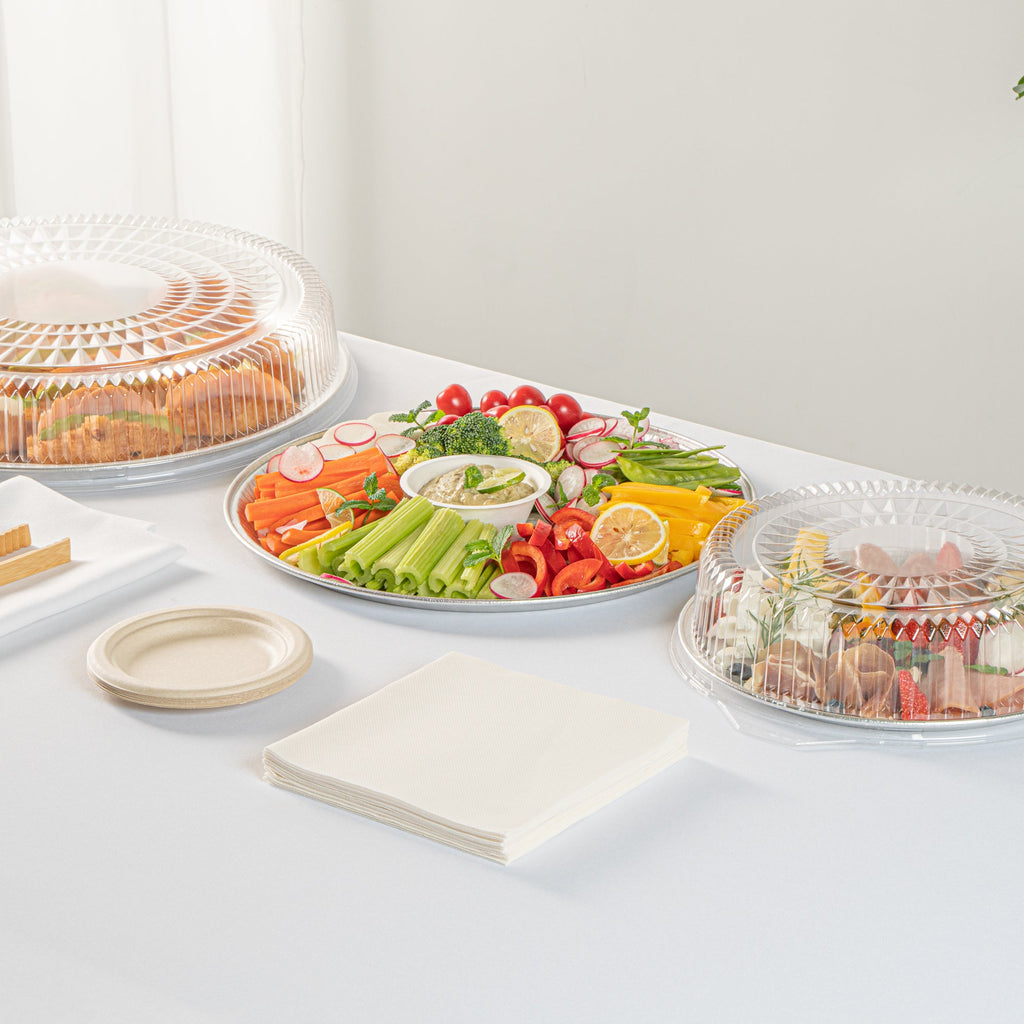 Foil Lux Round Aluminum Catering Tray - 16" - 10 count box