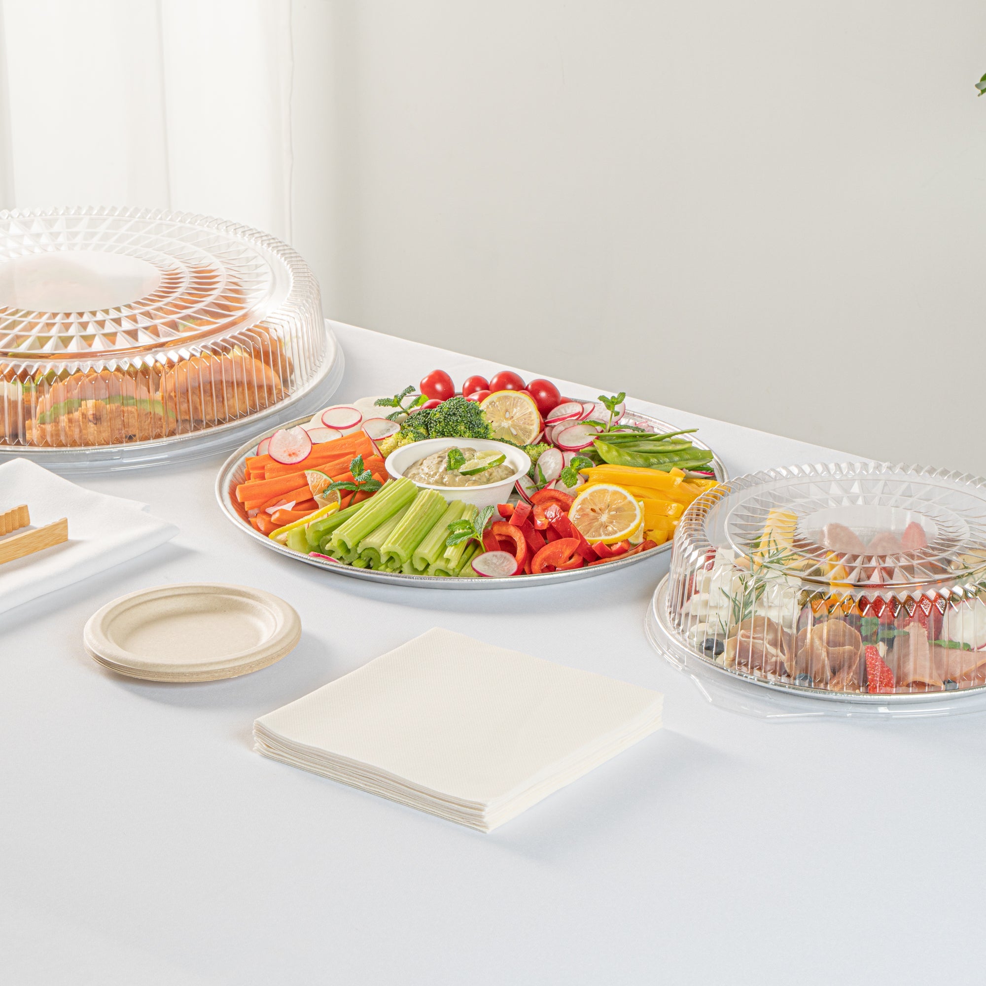 Foil Lux Round Aluminum Catering Tray - 16" - 10 count box
