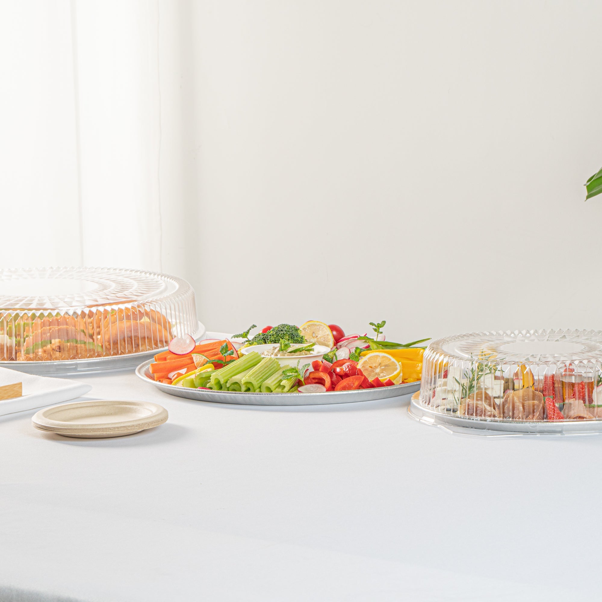 Foil Lux Round Aluminum Catering Tray - 16" - 10 count box