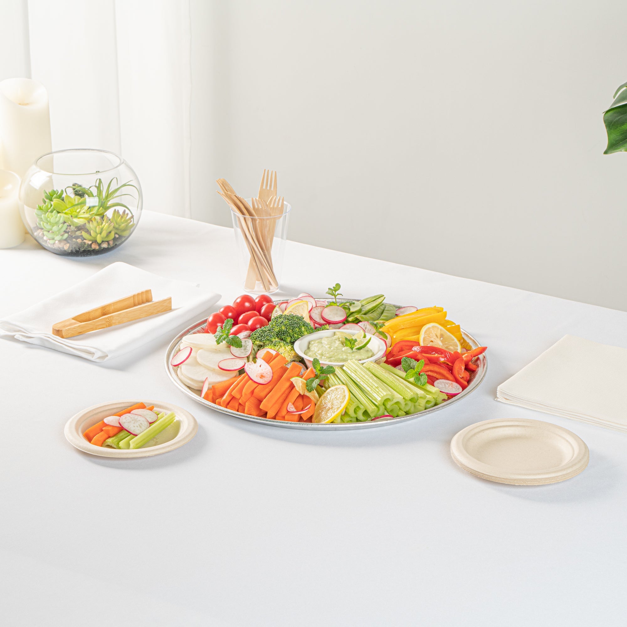 Foil Lux Round Aluminum Catering Tray - 16" - 20 count box