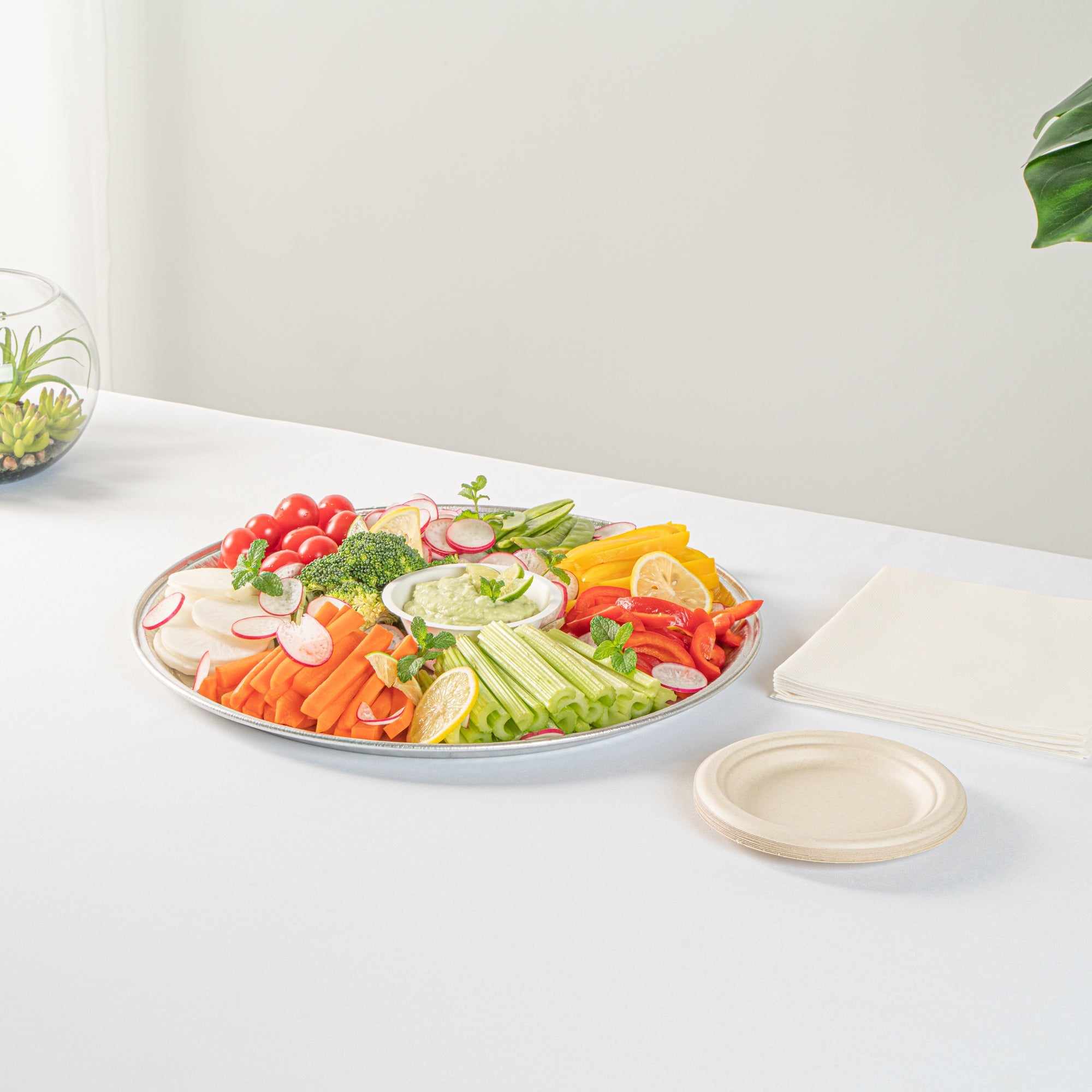 Foil Lux Round Aluminum Catering Tray - 16" - 20 count box
