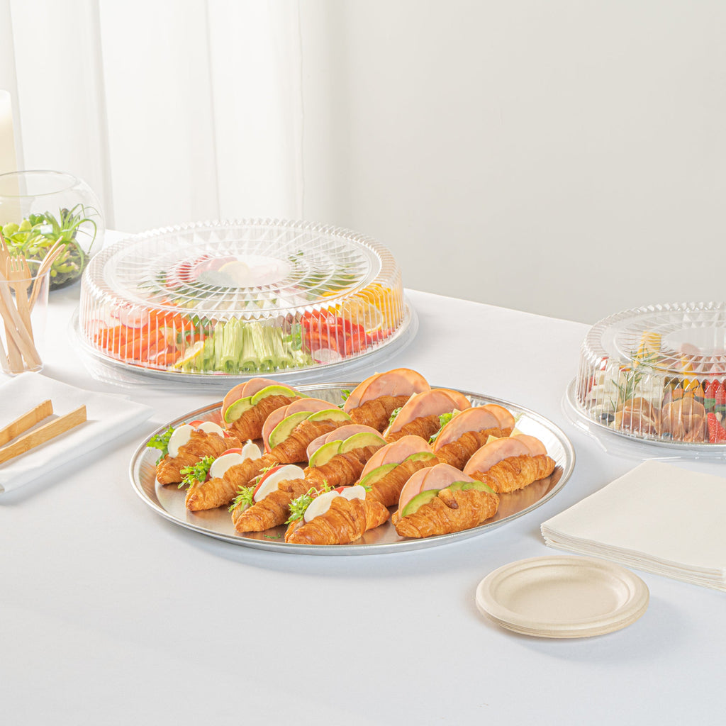 Foil Lux Round Aluminum Catering Tray - 18" - 10 count box