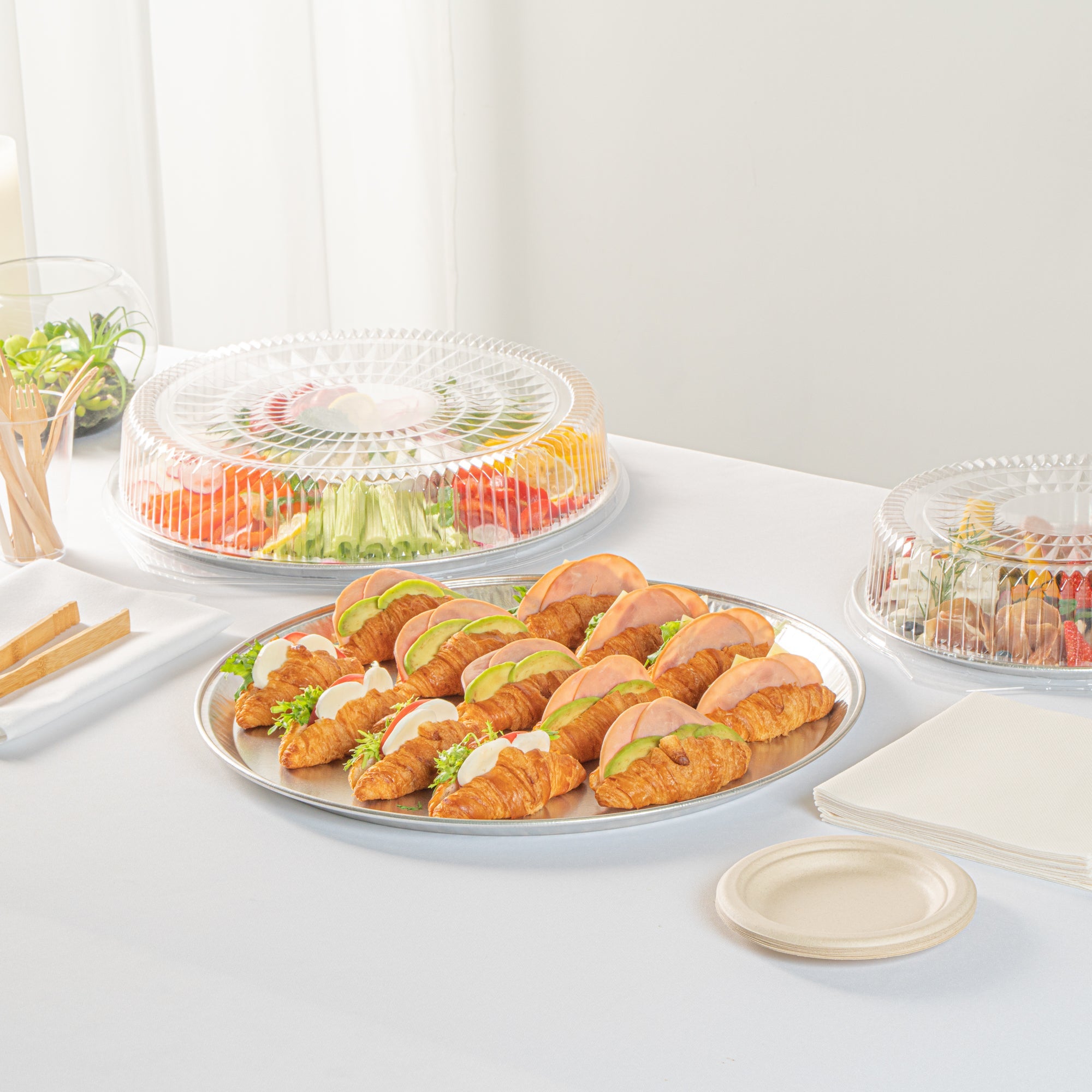 Foil Lux Round Aluminum Catering Tray - 18" - 10 count box