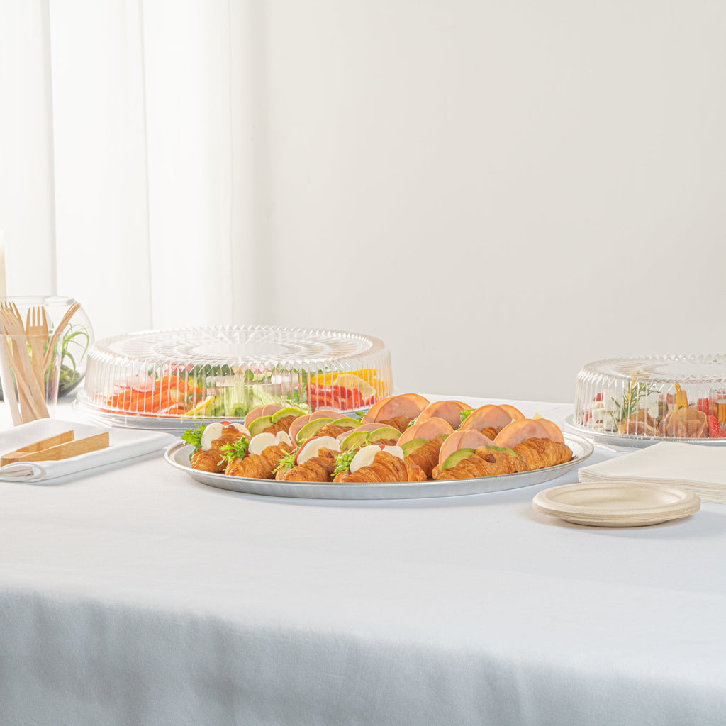 Foil Lux Round Aluminum Catering Tray - 18" - 10 count box
