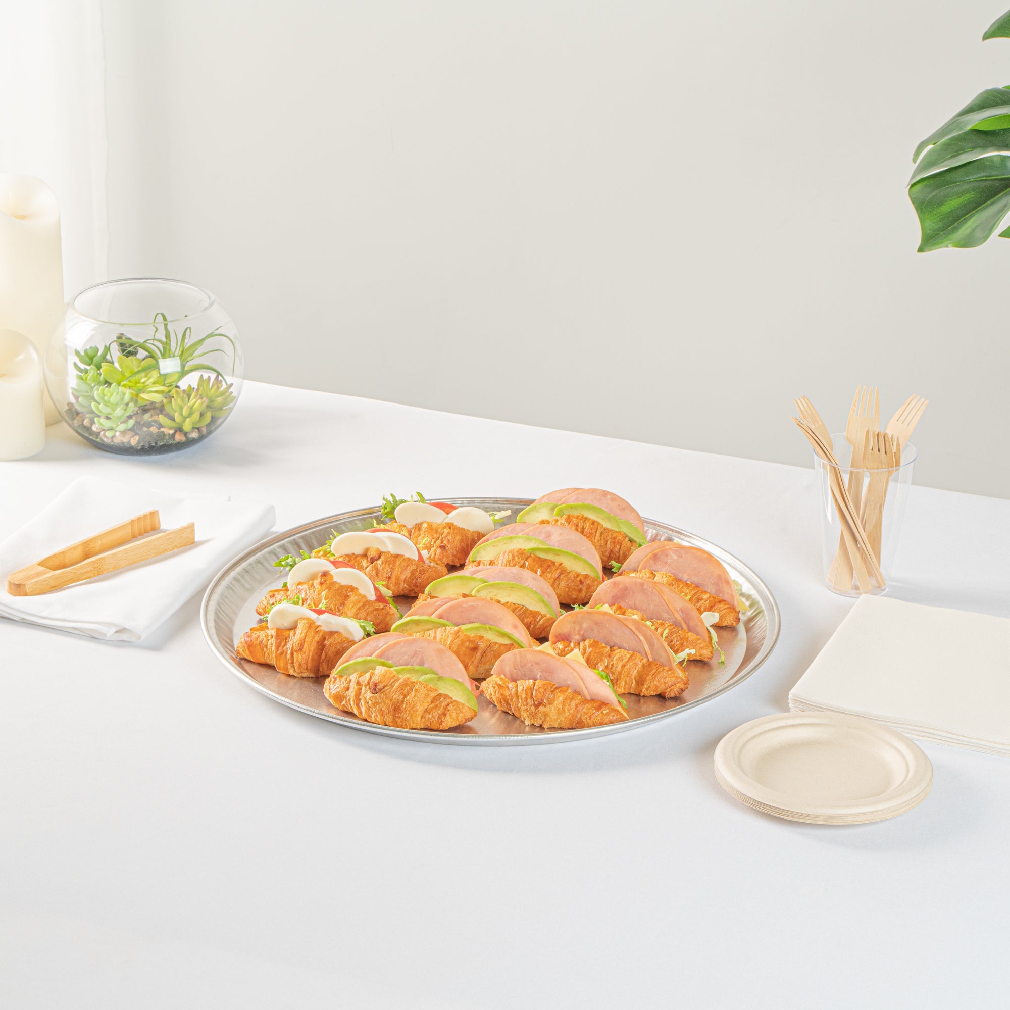 Foil Lux Round Aluminum Catering Tray - 18" - 20 count box