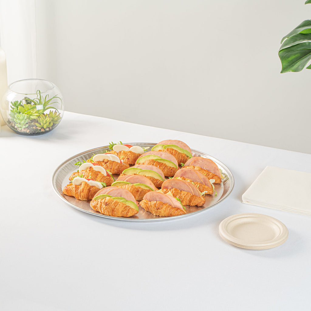 Foil Lux Round Aluminum Catering Tray - 18" - 20 count box