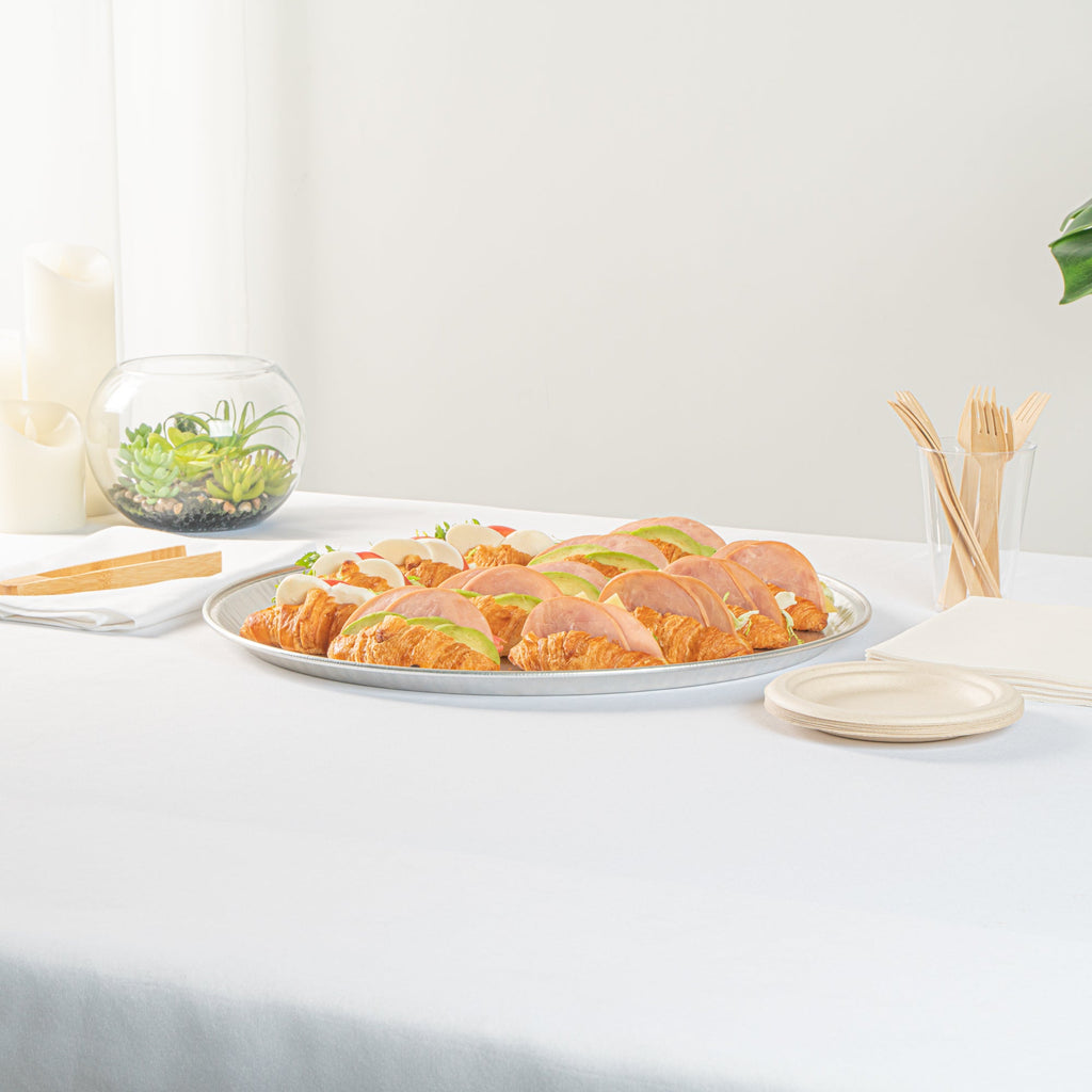 Foil Lux Round Aluminum Catering Tray - 18" - 20 count box