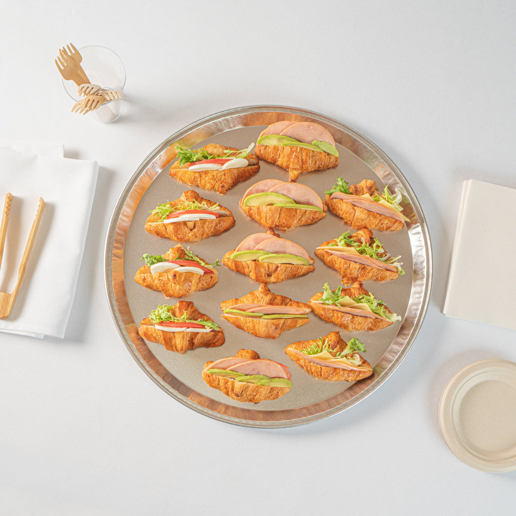 Foil Lux Round Aluminum Catering Tray - 18" - 20 count box