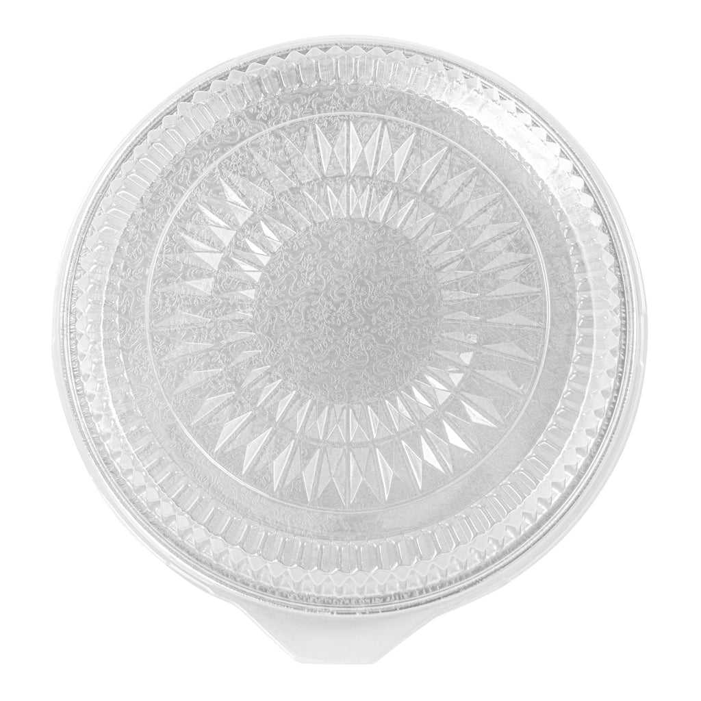 Foil Lux Round Clear Plastic Dome Lid - Fits 12" Catering Tray - 50 count box