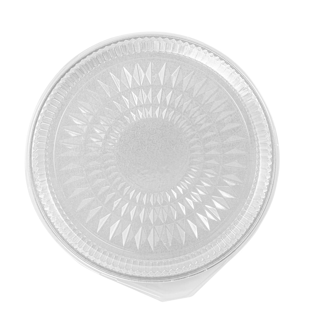 Foil Lux Round Clear Plastic Dome Lid - Fits 16" Catering Tray - 10 count box
