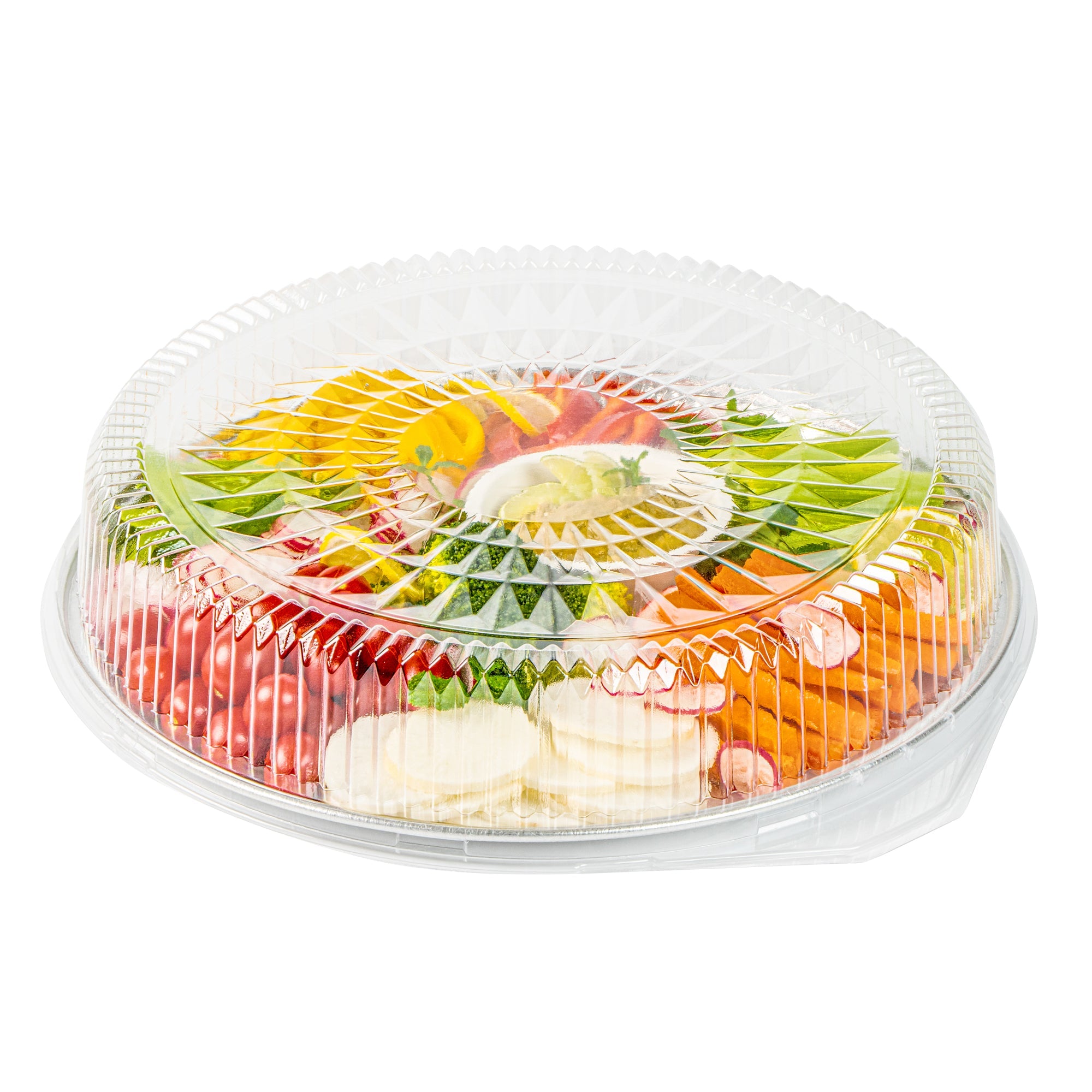 Foil Lux Round Clear Plastic Dome Lid - Fits 16" Catering Tray - 10 count box