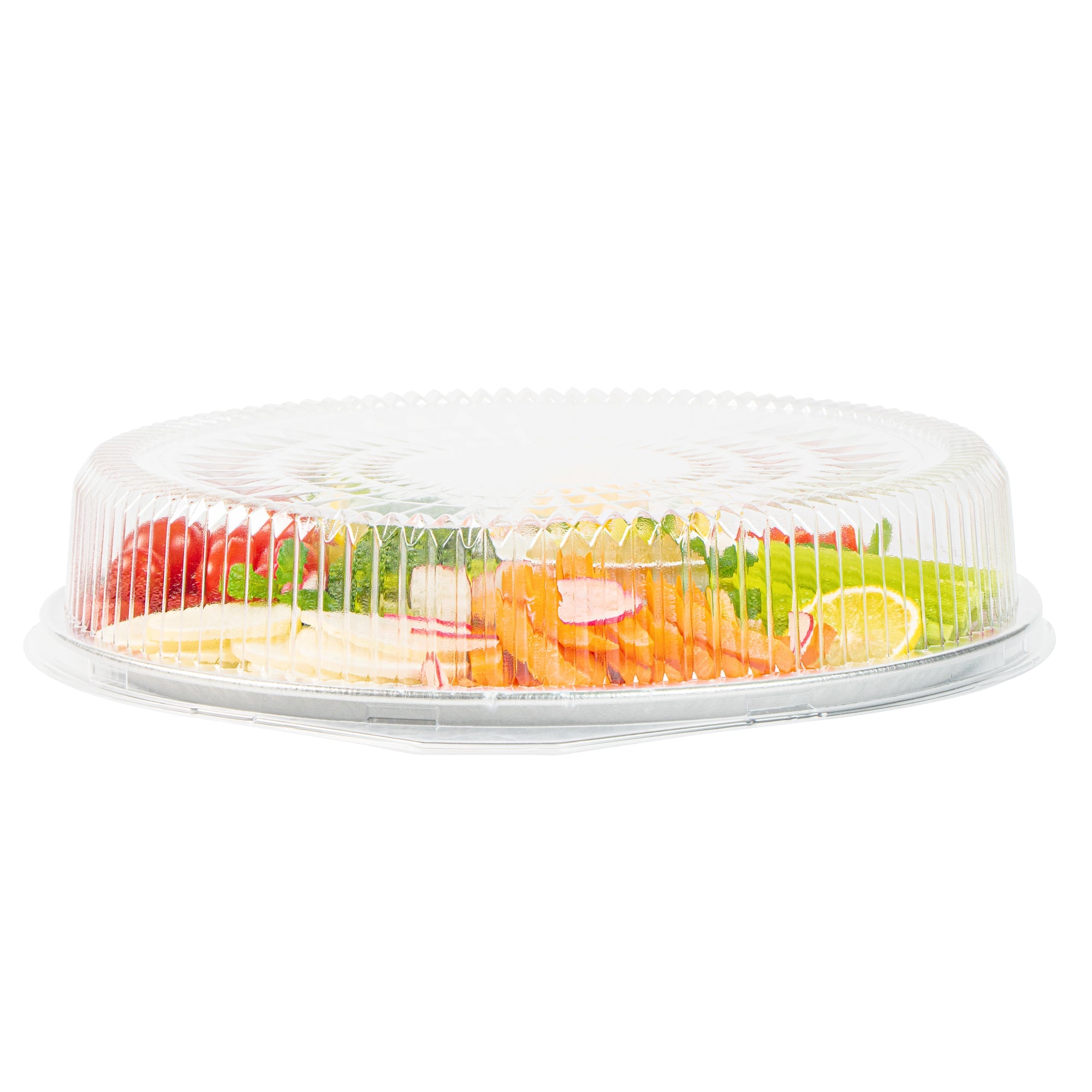 Foil Lux Round Clear Plastic Dome Lid - Fits 16" Catering Tray - 10 count box