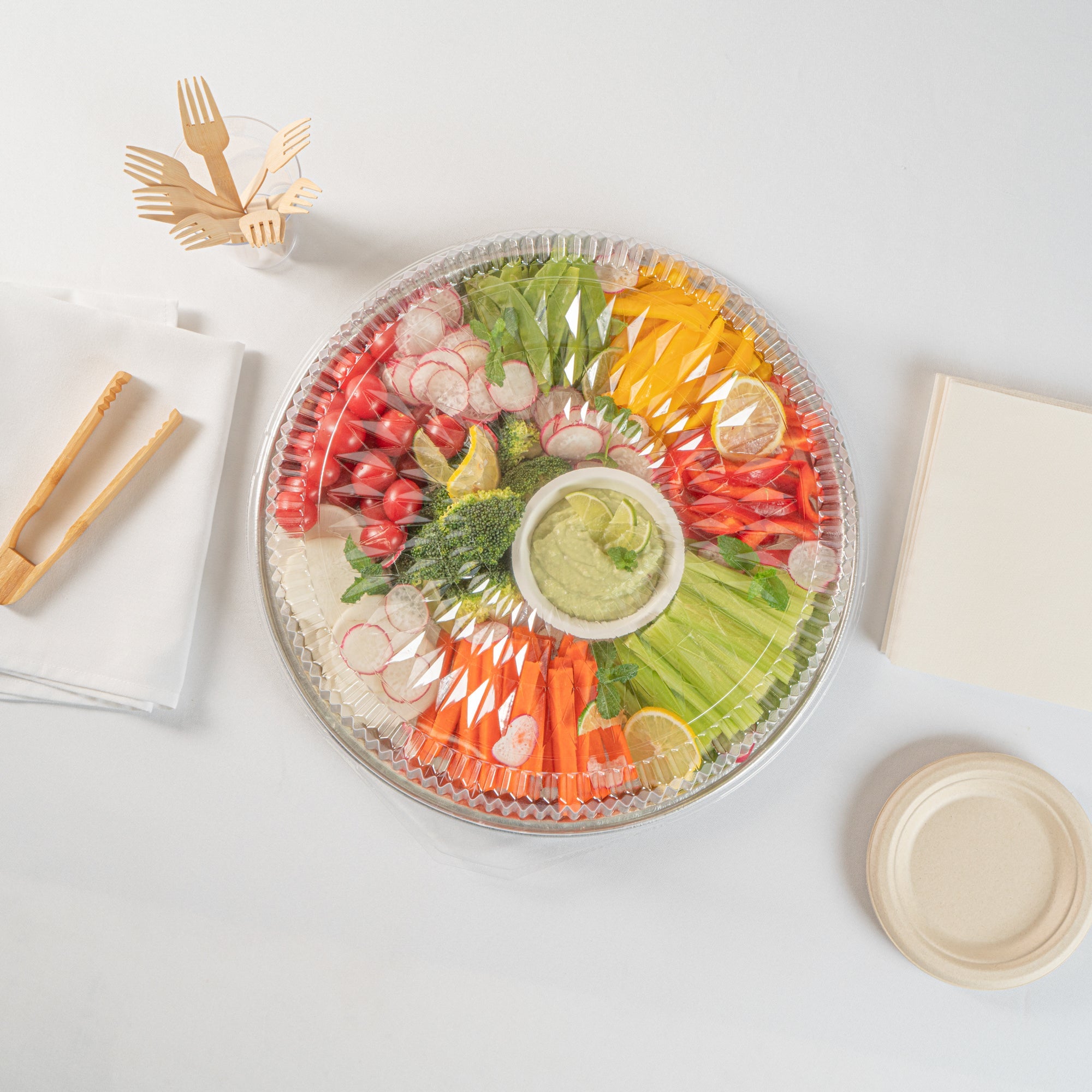 Foil Lux Round Clear Plastic Dome Lid - Fits 16" Catering Tray - 20 count box