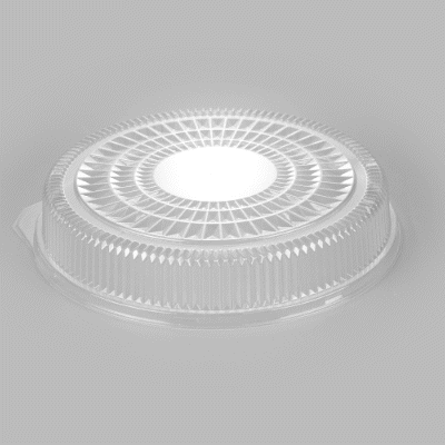 Foil Lux Round Clear Plastic Dome Lid - Fits 18" Catering Tray - 10 count box