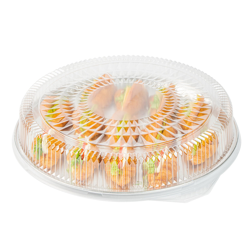 Foil Lux Round Clear Plastic Dome Lid - Fits 18" Catering Tray - 20 count box