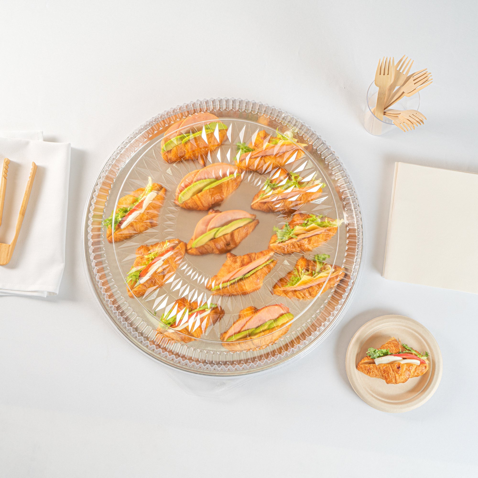 Foil Lux Round Clear Plastic Dome Lid - Fits 18" Catering Tray - 20 count box
