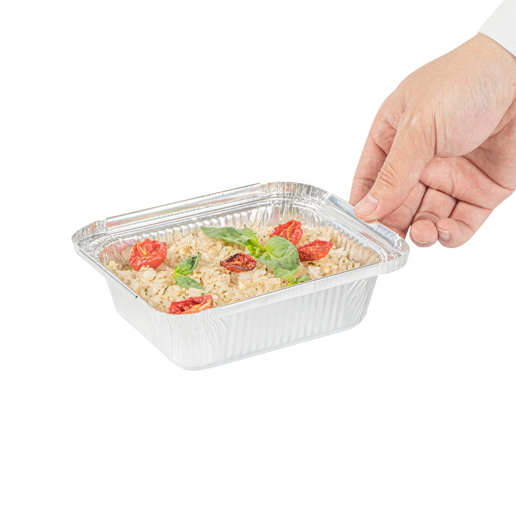 Foil Lux 1 lb Oblong Aluminum Container - 5 3/4" x 4 3/4" x 1 1/2" - 100 count box