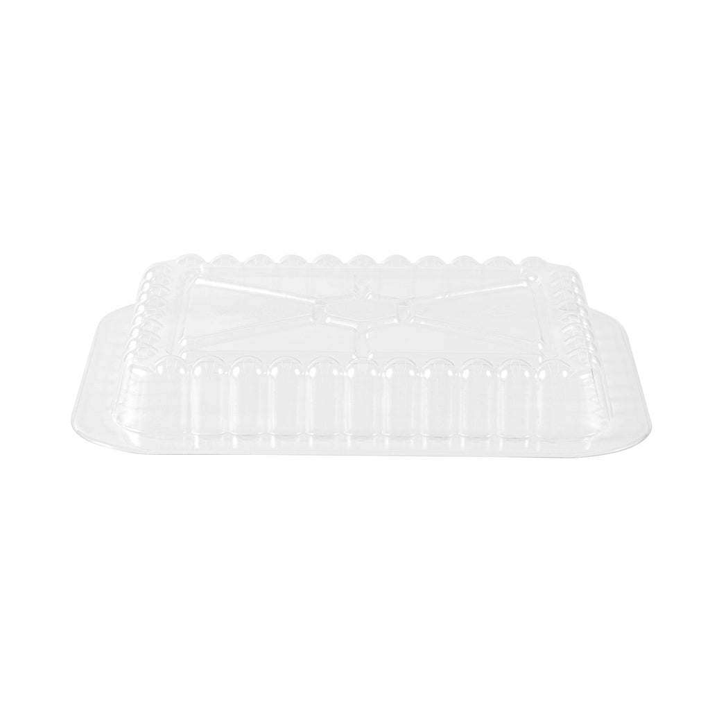 Foil Lux Oblong Clear Plastic Lid - Fits 1 lb Container - 100 count box