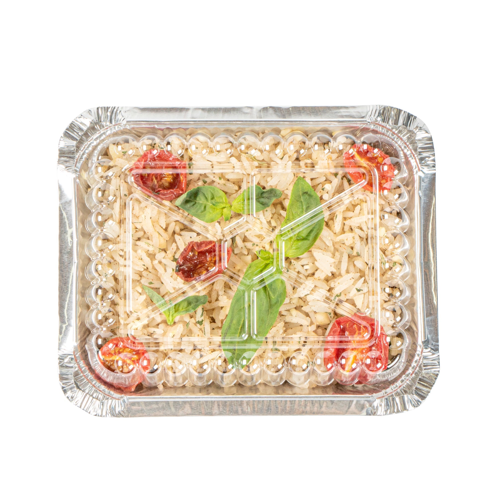 Foil Lux Oblong Clear Plastic Lid - Fits 1 lb Container - 100 count box