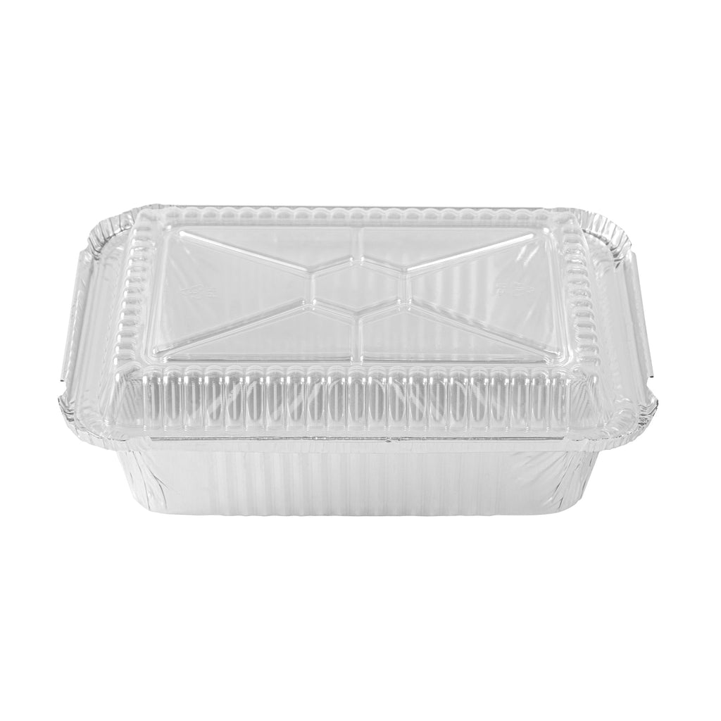 Foil Lux 1 1/2 lb Oblong Aluminum Container - 7 1/4" x 5 1/4" x 1 3/4" - 100 count box
