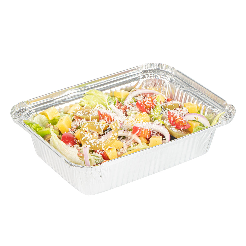 Foil Lux 1 1/2 lb Oblong Aluminum Container - 7 1/4" x 5 1/4" x 1 3/4" - 100 count box