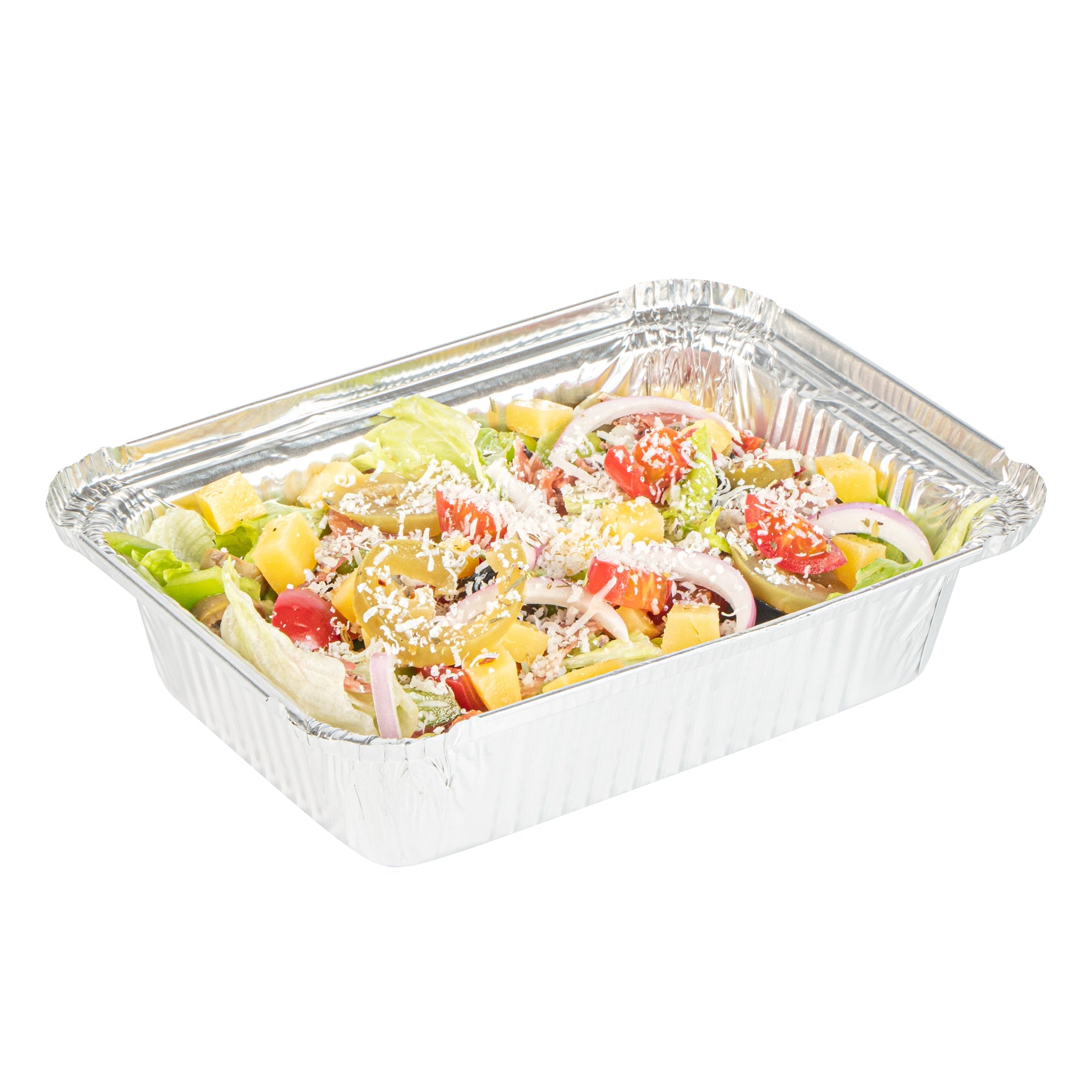 Foil Lux 1 1/2 lb Oblong Aluminum Container - 7 1/4" x 5 1/4" x 1 3/4" - 100 count box