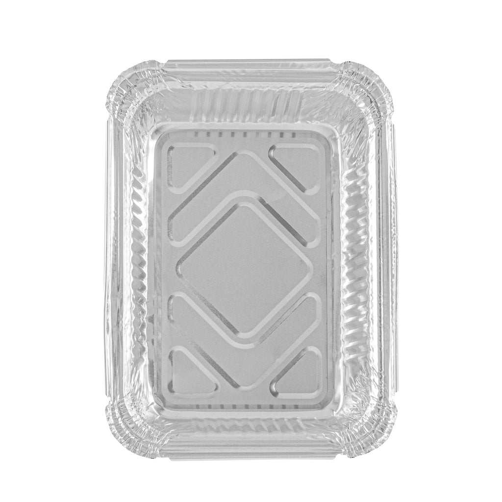 Foil Lux 1 1/2 lb Oblong Aluminum Container - 7 1/4" x 5 1/4" x 1 3/4" - 100 count box