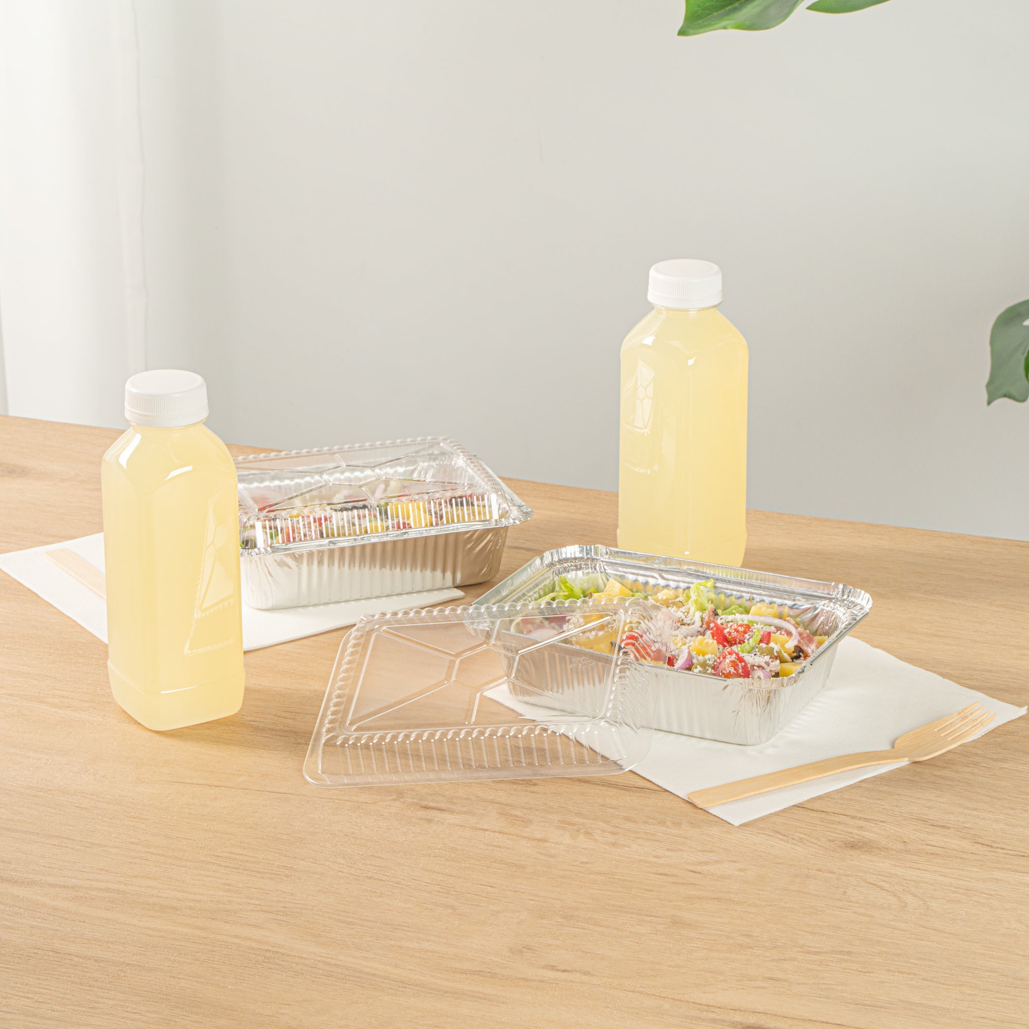 Foil Lux Oblong Clear Plastic Lid - Fits 1 1/2 lb Container - 100 count box
