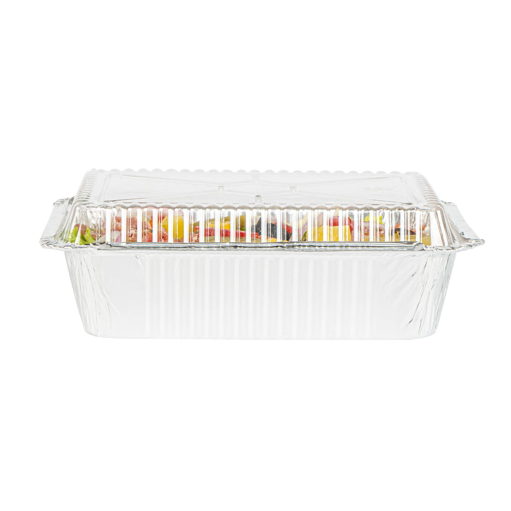 Foil Lux Oblong Clear Plastic Lid - Fits 1 1/2 lb Container - 100 count box
