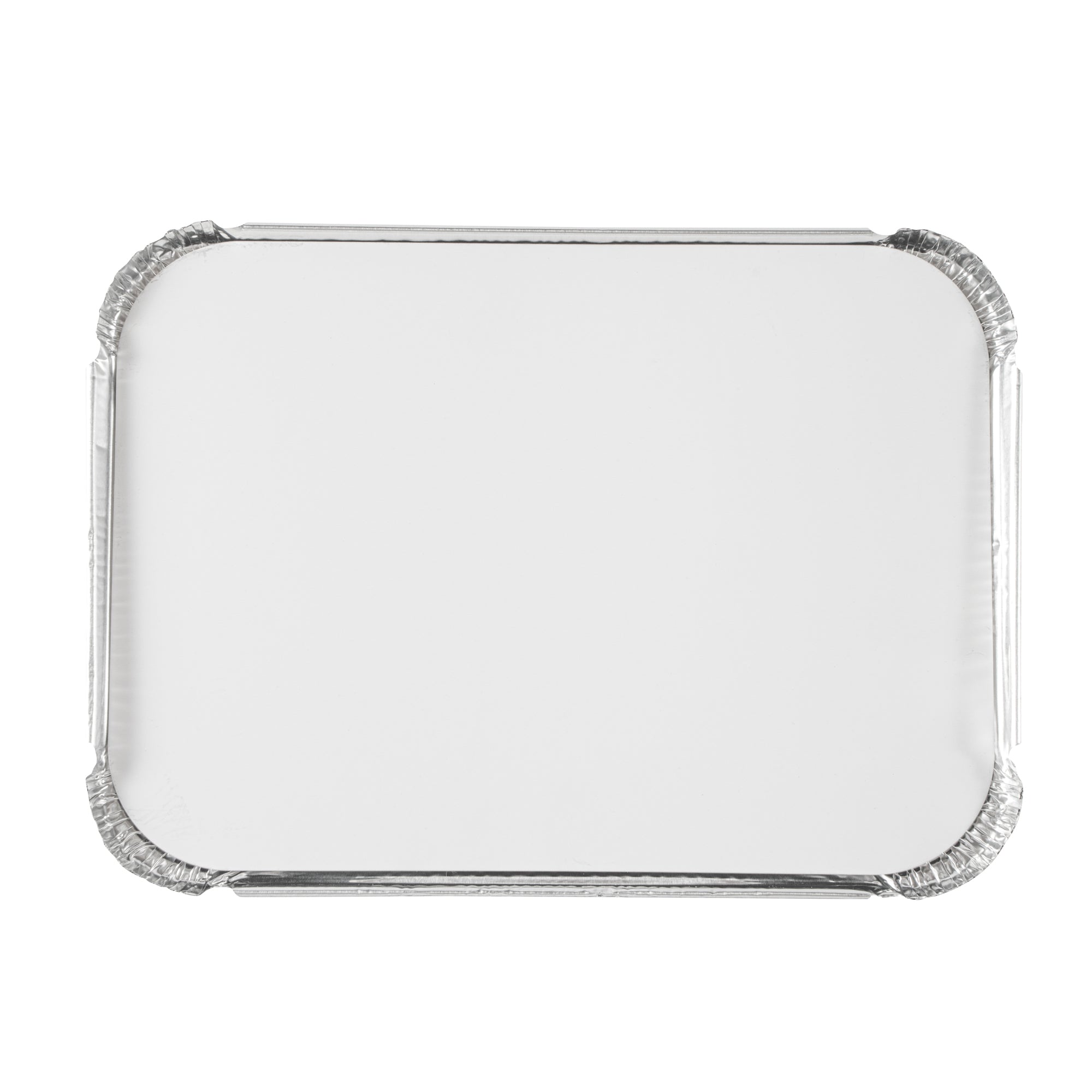 Foil Lux Oblong White Foil-Laminated Board Lid - Fits 1 1/2 lb Container - 100 count box