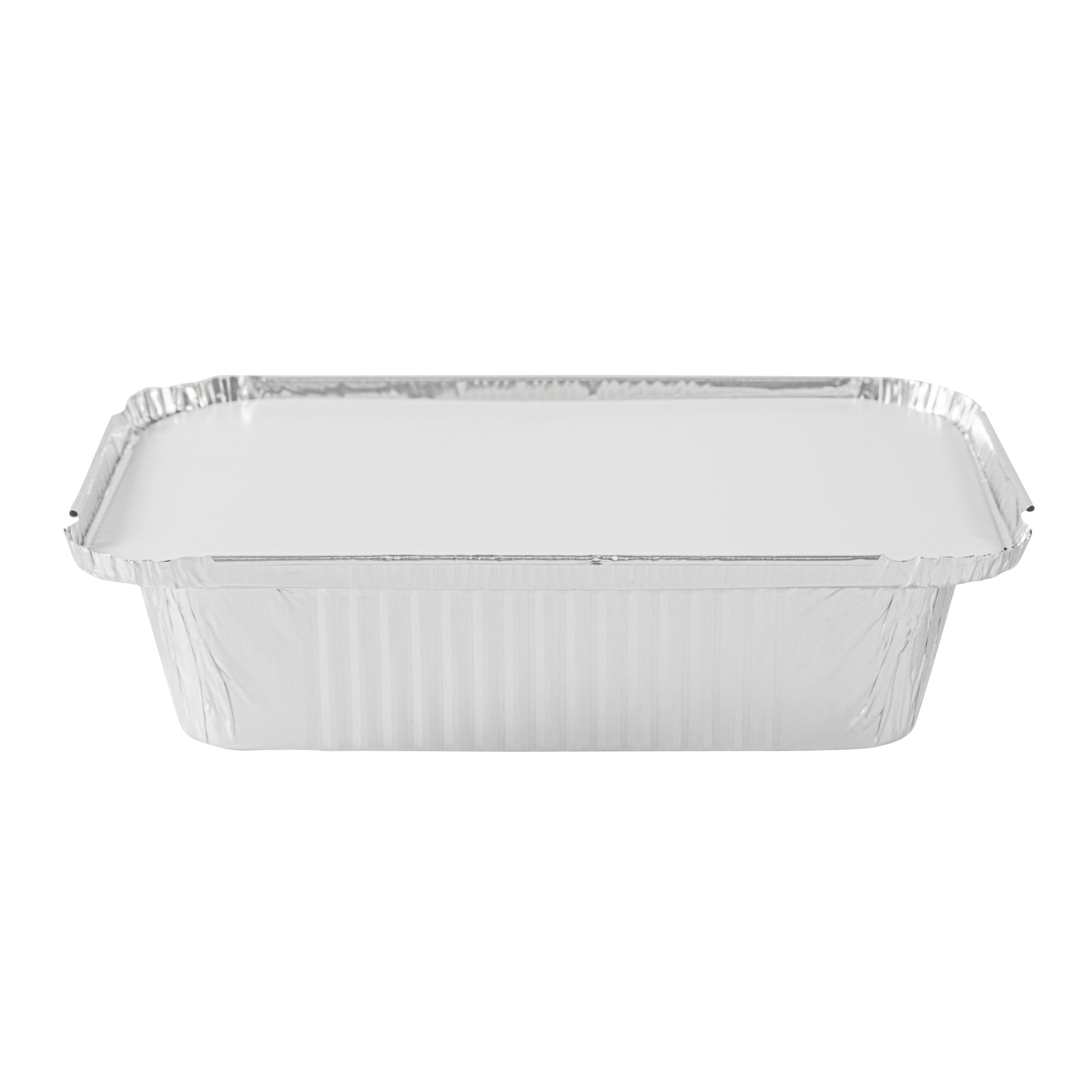 Foil Lux Oblong White Foil-Laminated Board Lid - Fits 1 1/2 lb Container - 100 count box