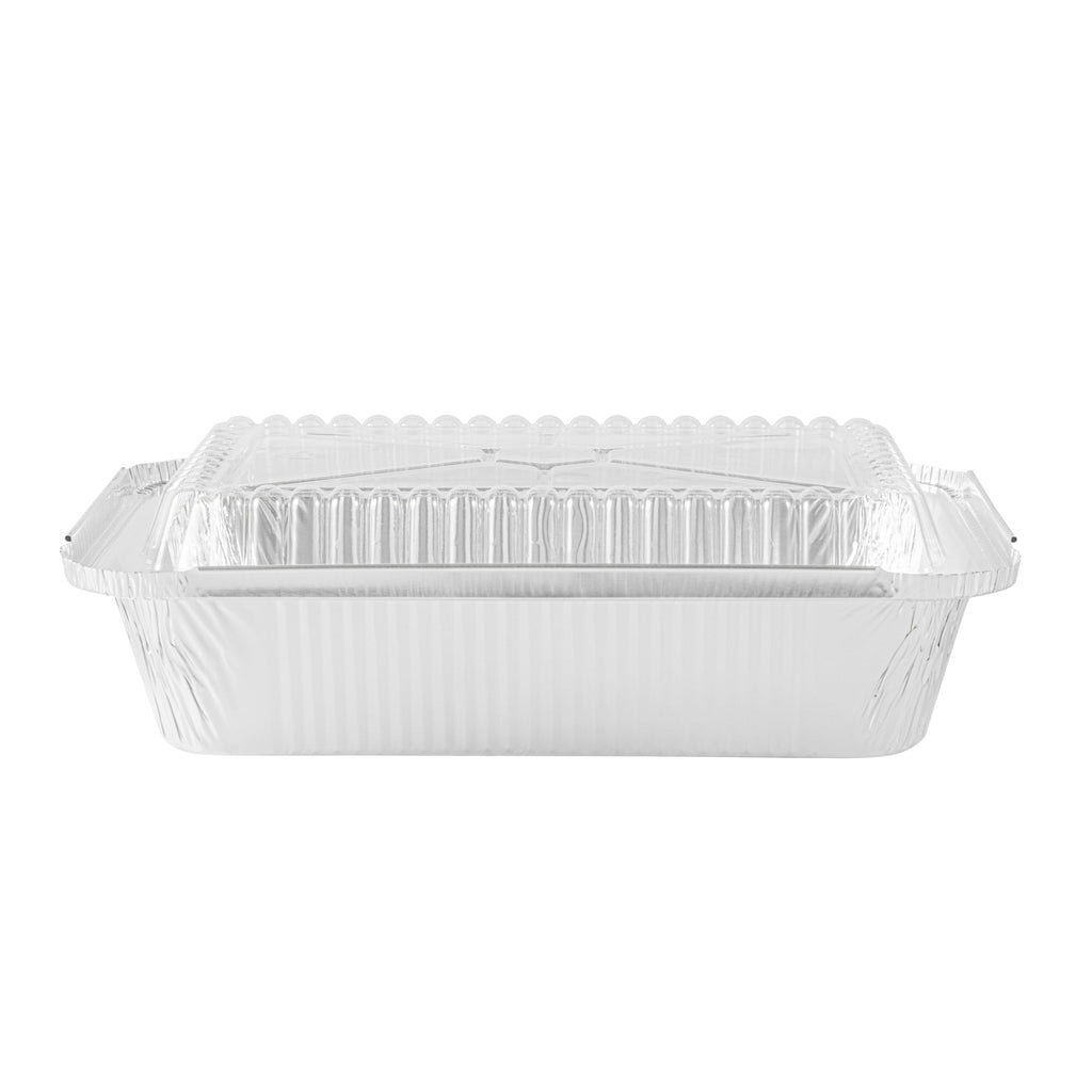 Foil Lux Oblong Clear Plastic Lid - Fits 2 1/4 lb Container - 100 count box