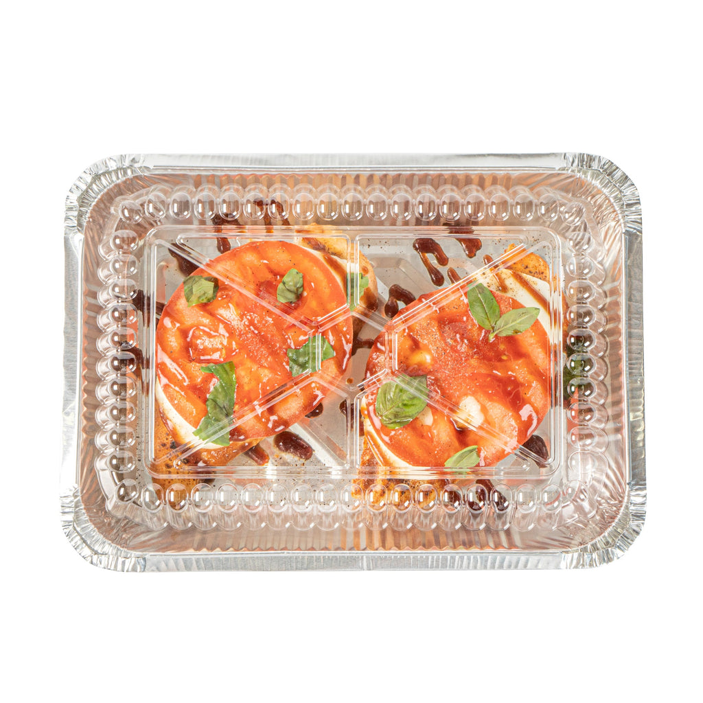 Foil Lux Oblong Clear Plastic Lid - Fits 2 1/4 lb Container - 100 count box