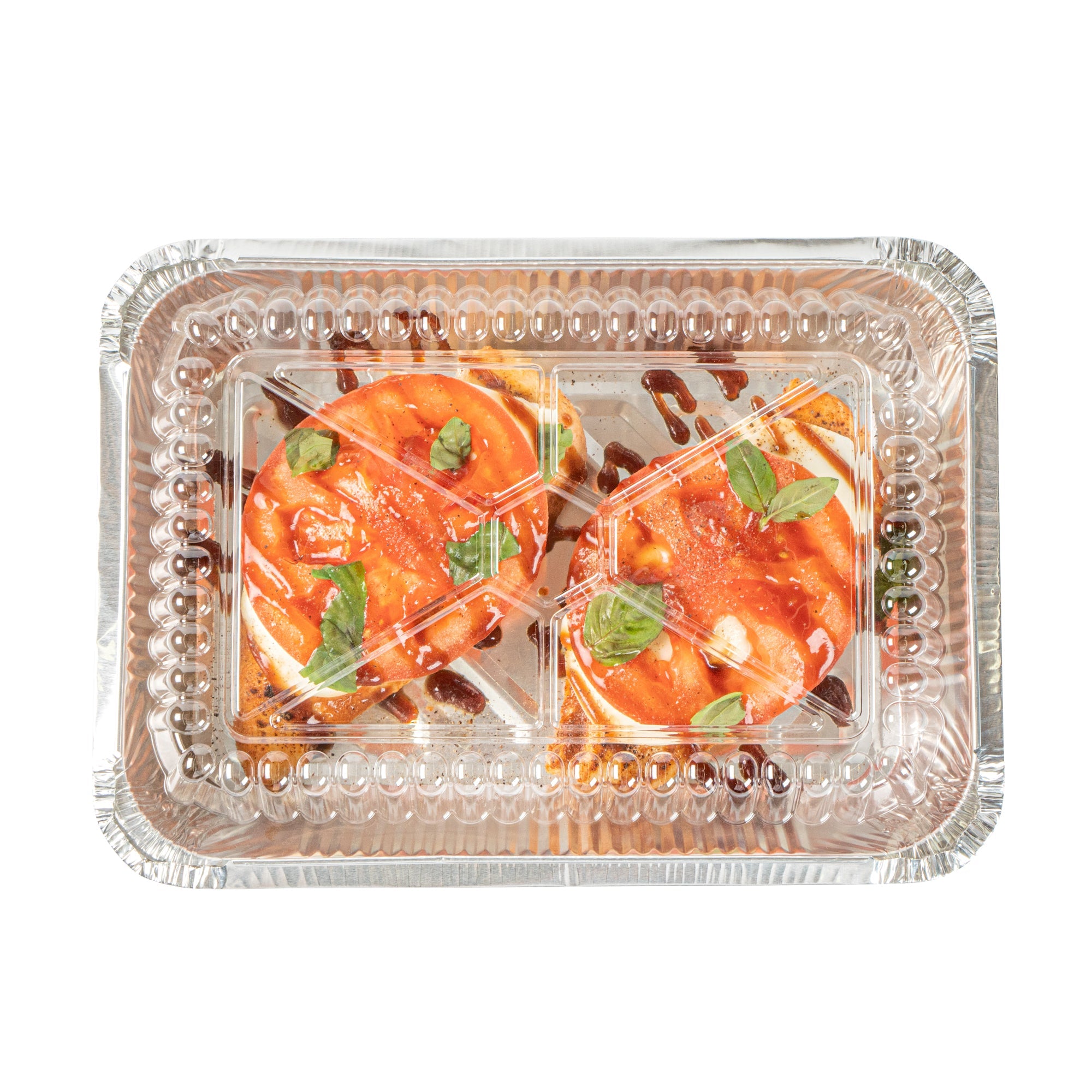 Foil Lux Oblong Clear Plastic Lid - Fits 2 1/4 lb Container - 100 count box