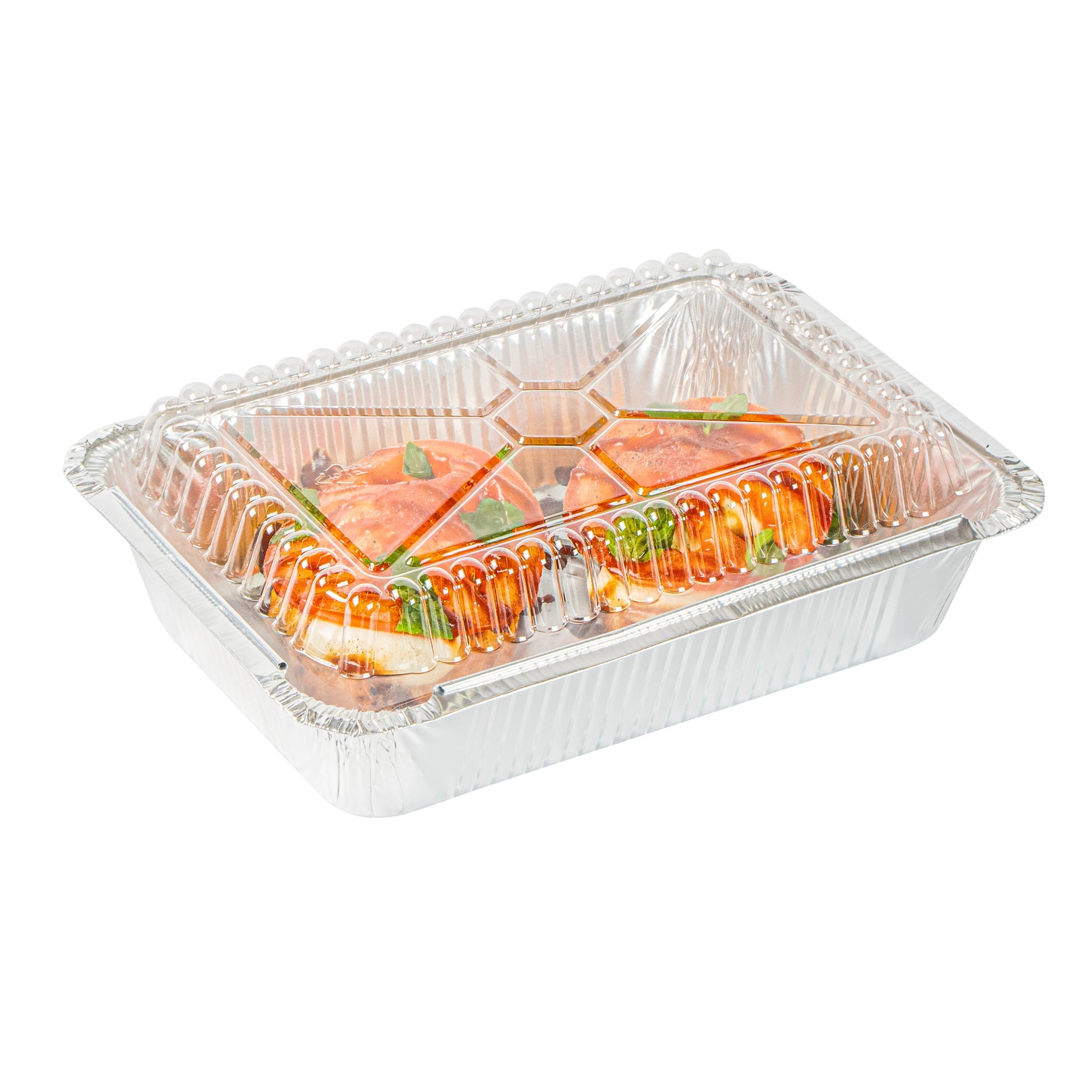 Foil Lux Oblong Clear Plastic Lid - Fits 2 1/4 lb Container - 100 count box