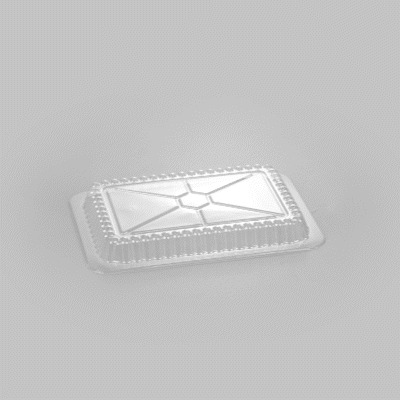 Foil Lux Oblong Clear Plastic Lid - Fits 2 1/4 lb Container - 100 count box