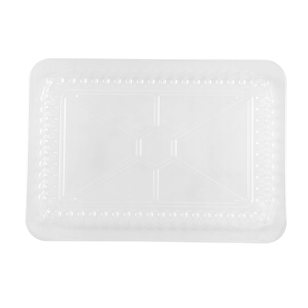 Foil Lux Oblong Clear Plastic Lid - Fits 2 1/4 lb Container - 100 count box