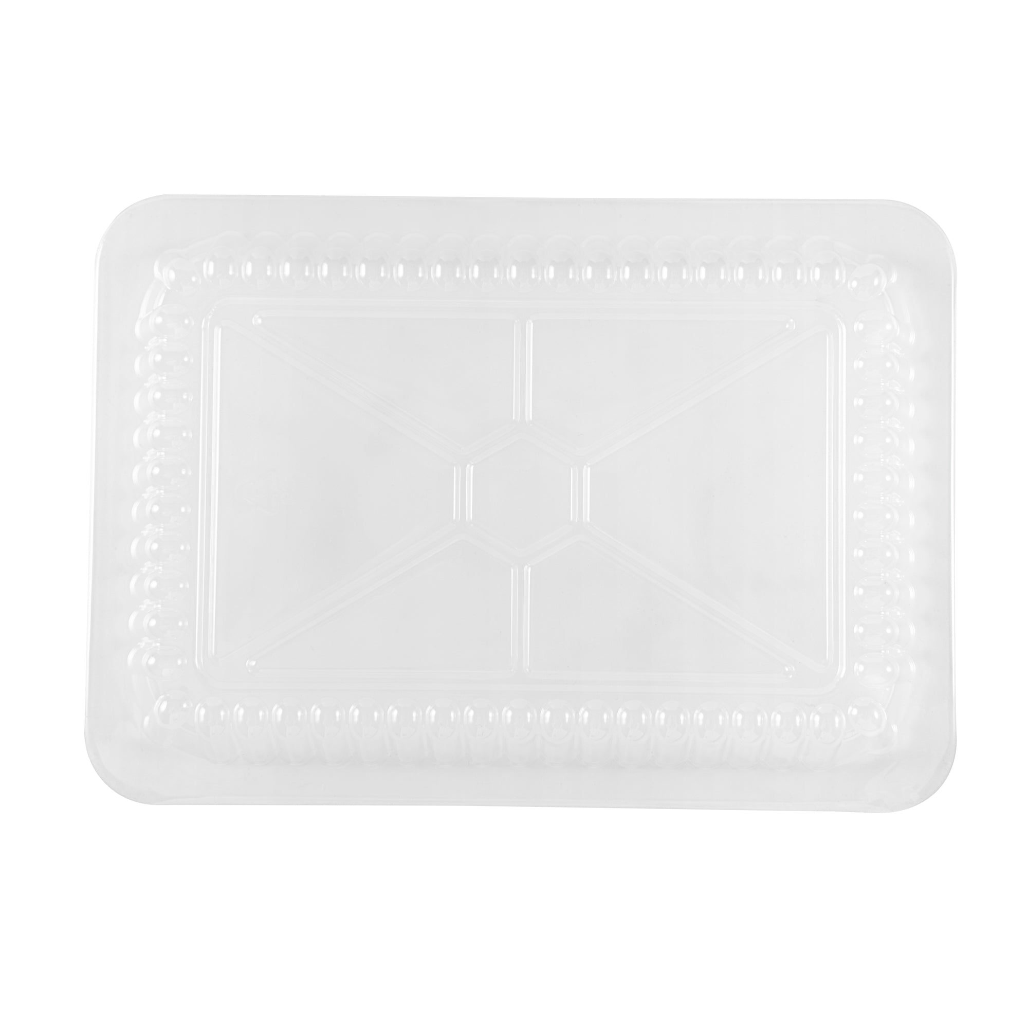 Foil Lux Oblong Clear Plastic Lid - Fits 2 1/4 lb Container - 100 count box