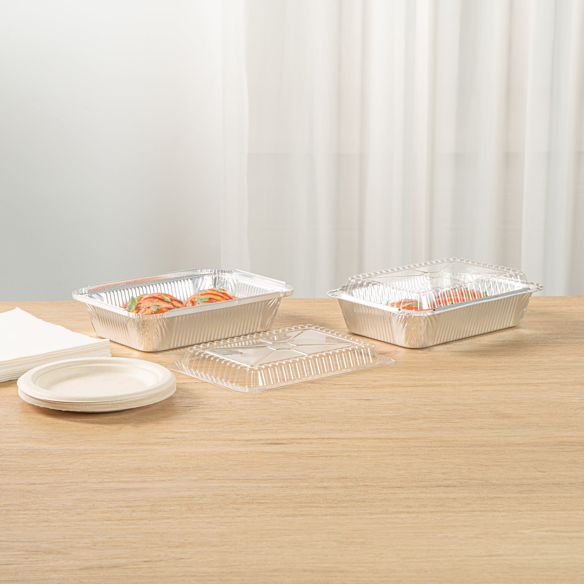 Foil Lux Oblong Clear Plastic Lid - Fits 2 1/4 lb Container - 100 count box