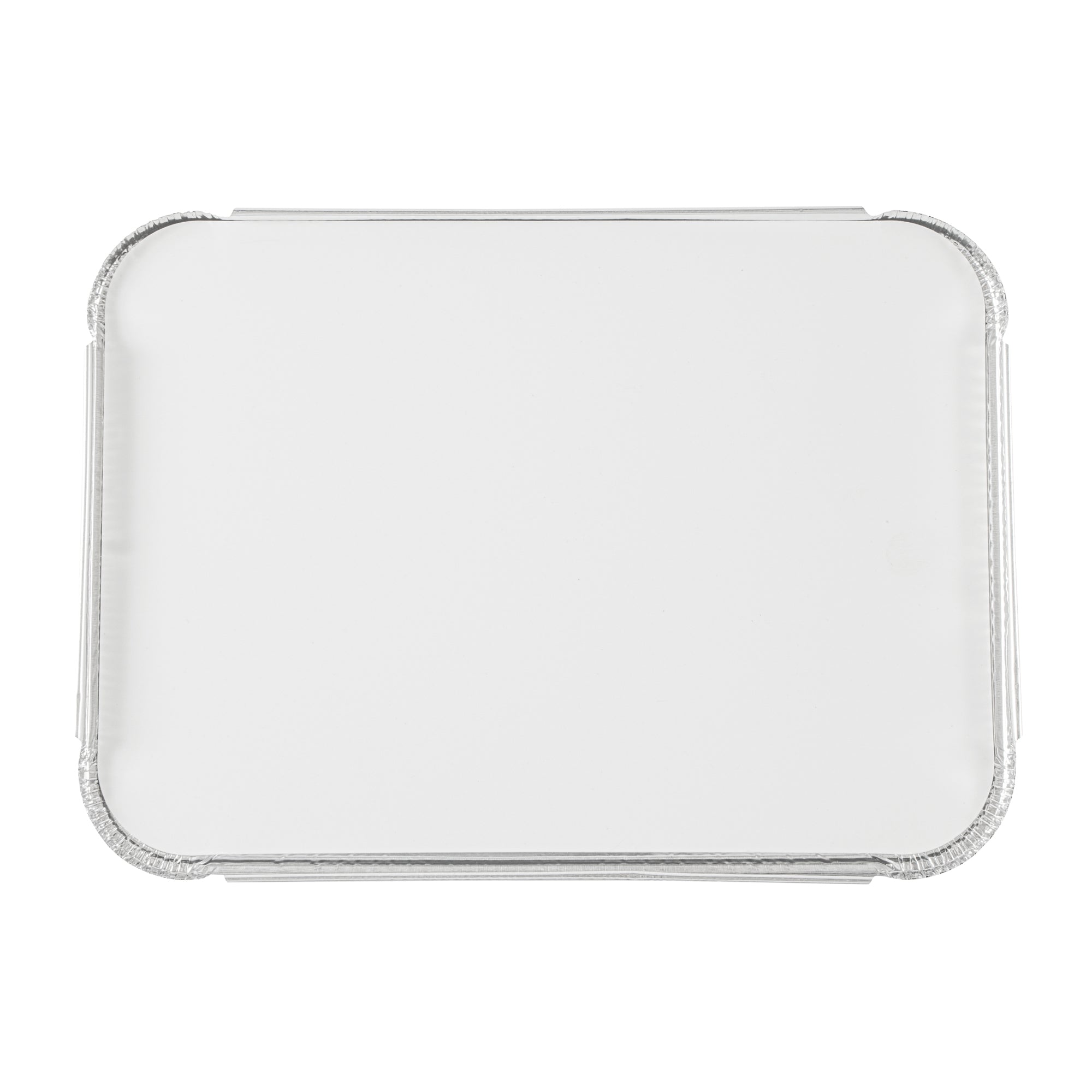 Foil Lux Oblong White Foil-Laminated Board Lid - Fits 2 1/4 lb Container - 100 count box