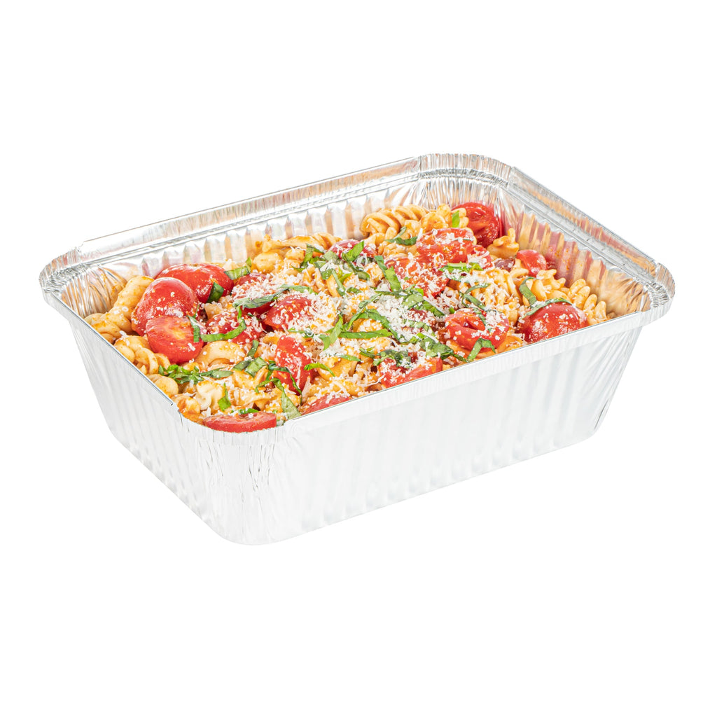 Foil Lux 5 lb Oblong Aluminum Container - 10" x 7" x 2 3/4" - 100 count box