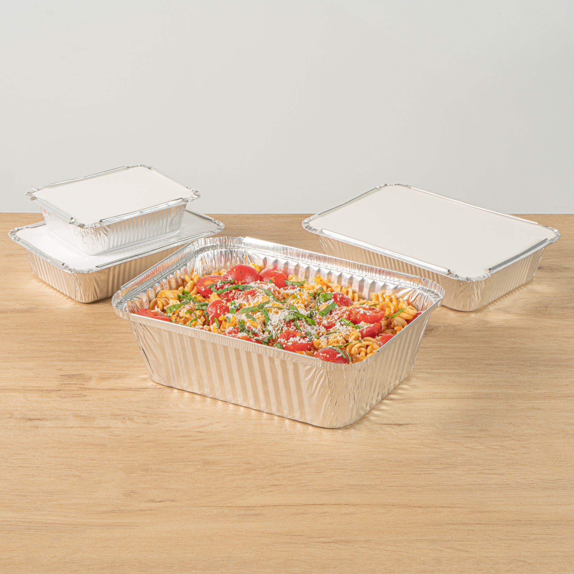 Foil Lux 5 lb Oblong Aluminum Container - 10" x 7" x 2 3/4" - 100 count box