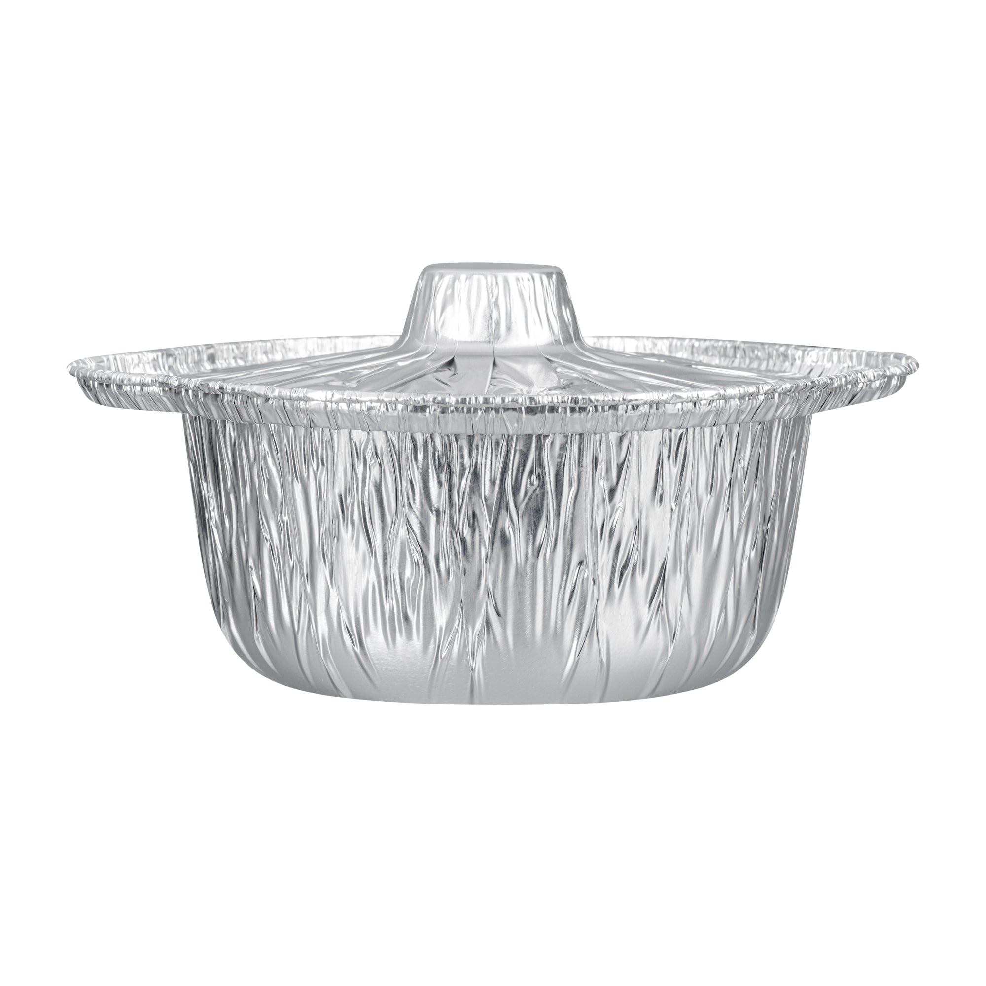 Foil Lux 34 oz Aluminum Foil Pot - with Lid - 8 1/4" x 7 1/4" x 3" - 100 count box