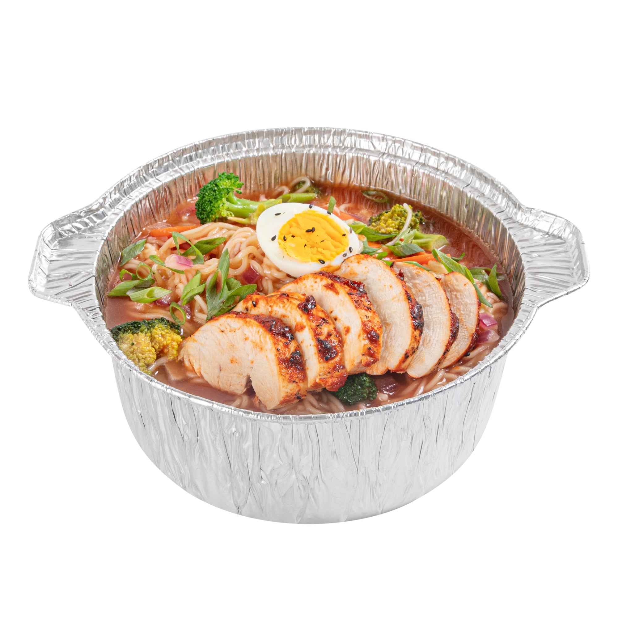 Foil Lux 60 oz Aluminum Foil Pot - with Lid - 9 3/4" x 8 3/4" x 3 3/4" - 100 count box